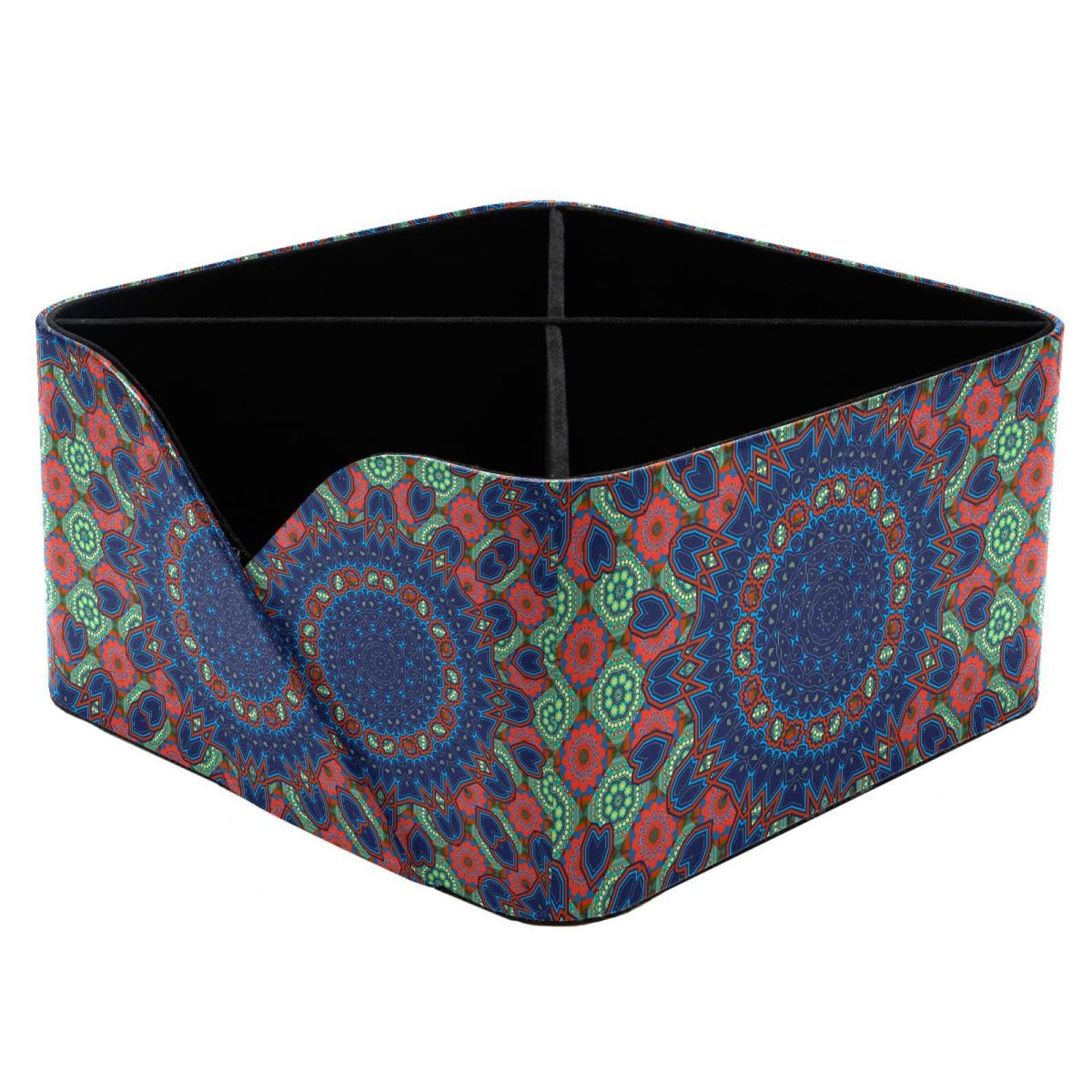 KengjuTesu Ethnic and Tribal Motifs Desktop Organizer Pen Holder, Rectangular Pencil Cup for Office, Study and Makeup Stations