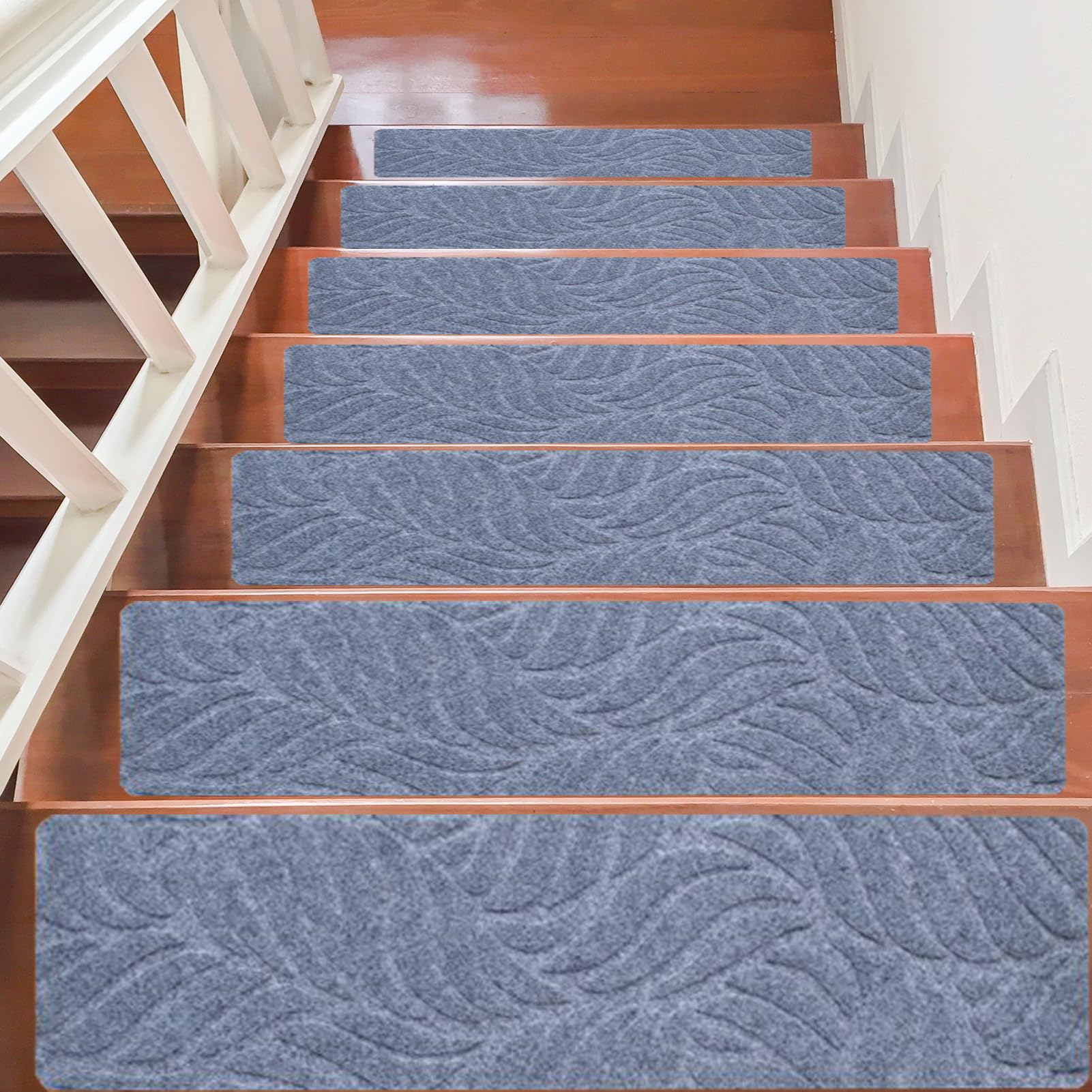 Recubrimientos para escaleras de madera | Bandas antideslizantes para contrapasos de 15 piezas | Alfombra de seguridad interior no resbaladiza para ancianos animales | Casa Patio
