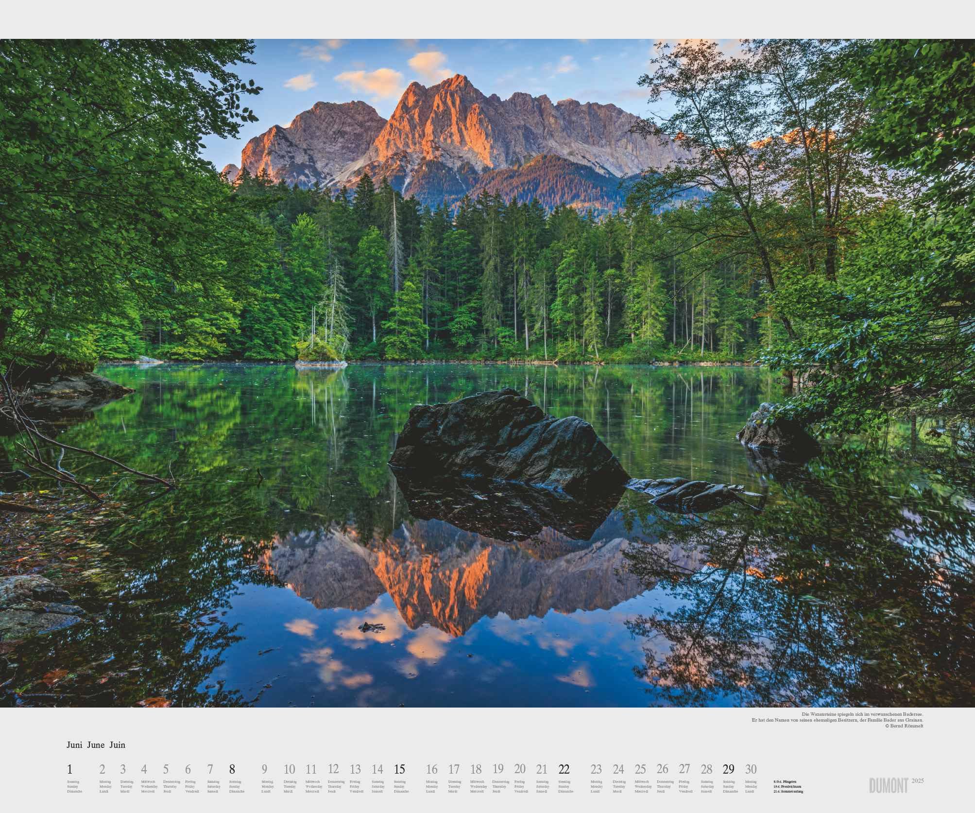 DUMONT - Im Zugspitzland 2025 Wandkalender, 60x50cm, Kalender mit Aufnahmen der Zugspitzregion von Bernd Römmelt, landschaftliche Vielfalt und Schönheit