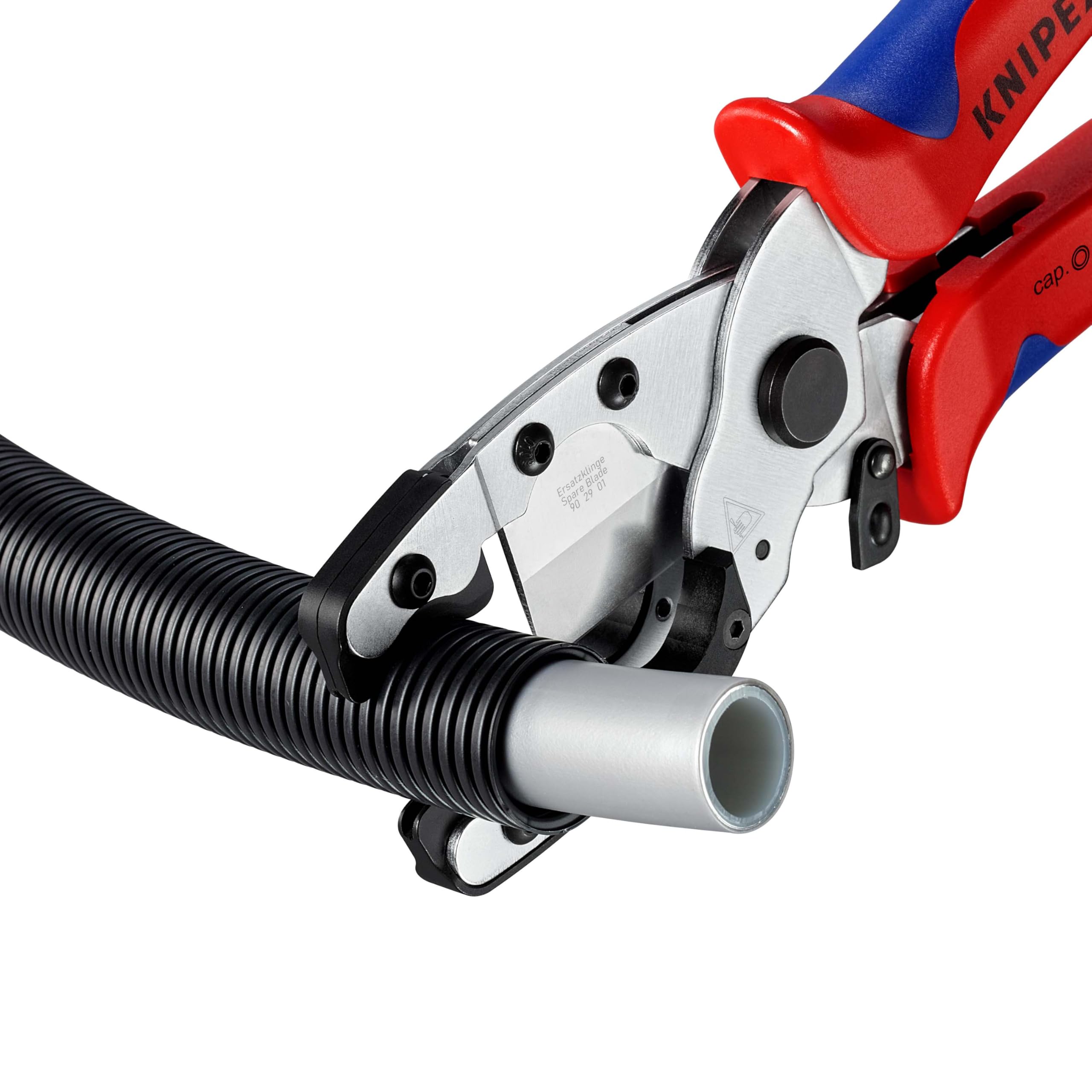 KNIPEX Cortatubos para tubos multicapa y de protección cromado con mangos multicomponente 210 mm, 90 25 20