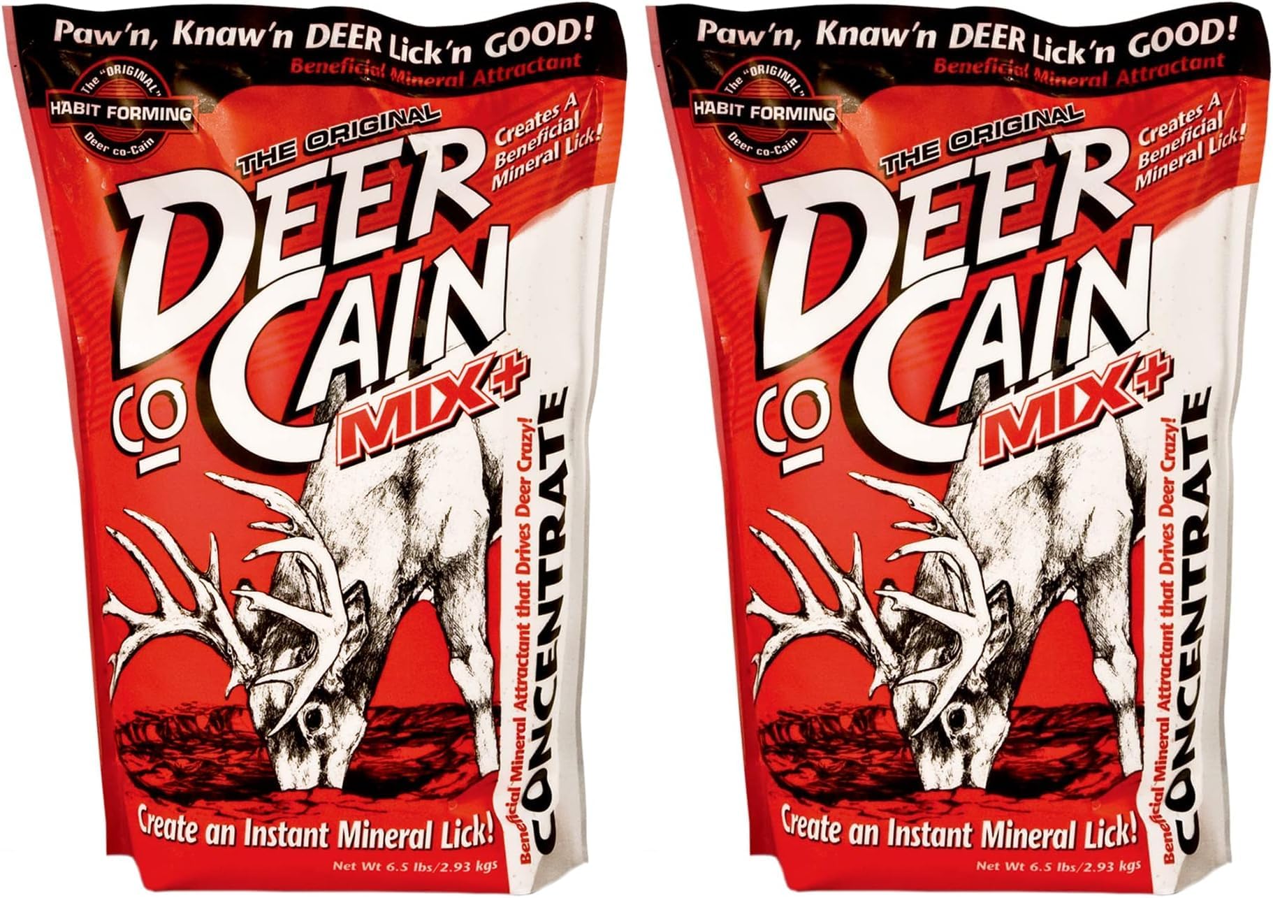 Deer Co-Cane Powder Mix 6.5 lb Deer Mineral Attractant - Fast & Easy to Use All Year-Round Concentrated Mineral Lick Food Supplement for Deer (Pack of 2)