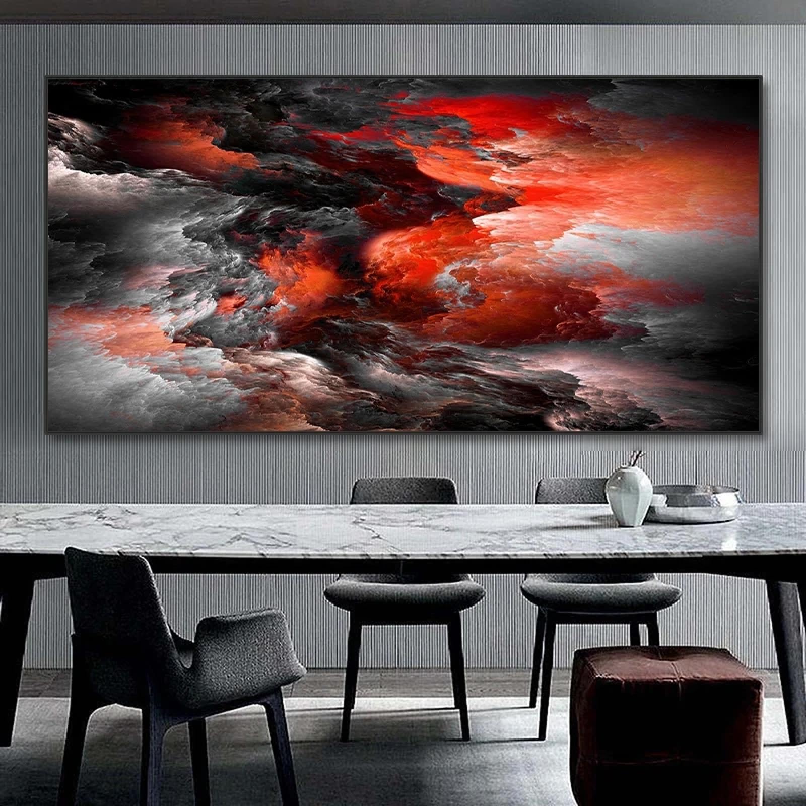 Pintura de arte abstracto sobre lienzo con impresión de alta definición, formato 30x60cm