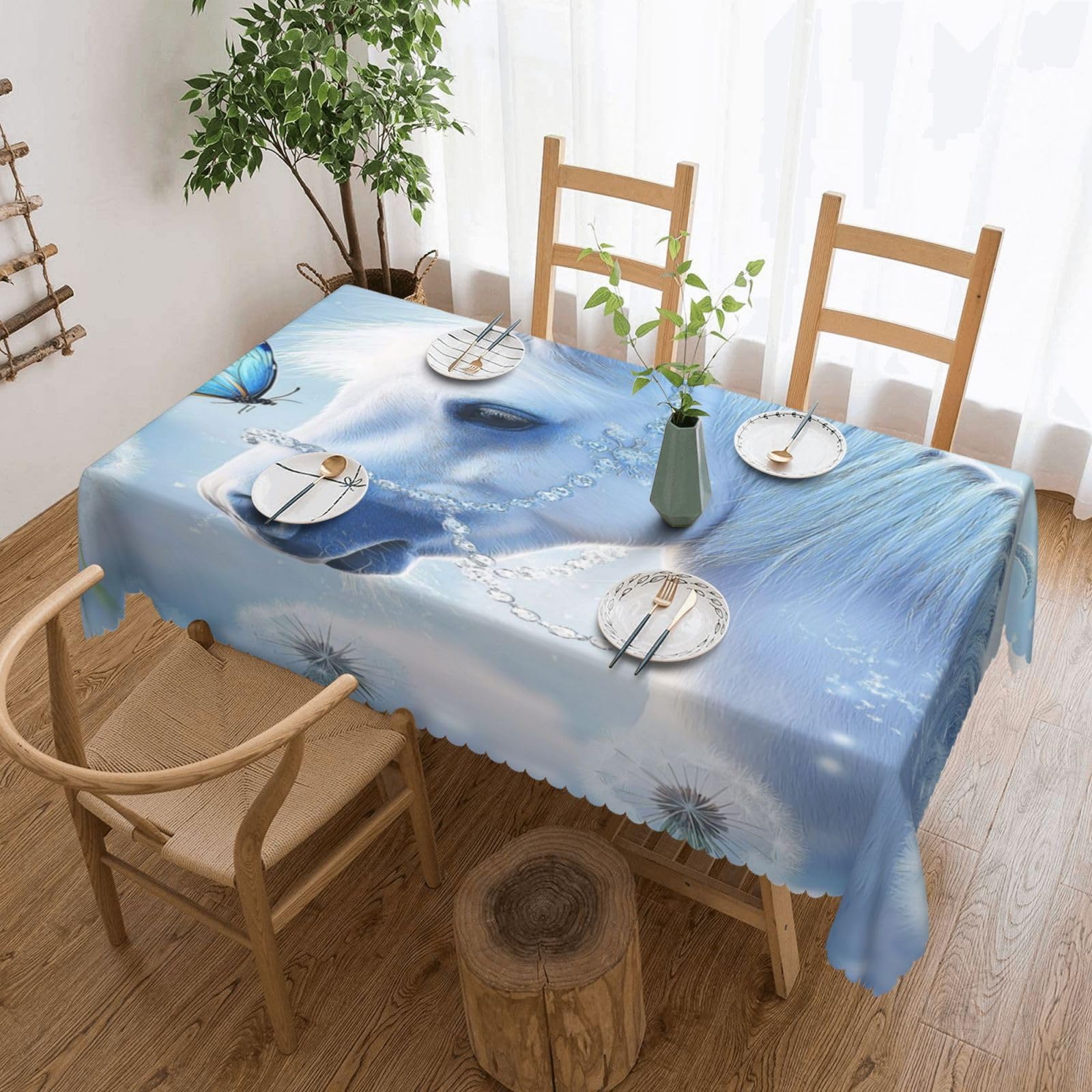 Nappe anti-tache cheval blanc imperméable et facile d'entretien