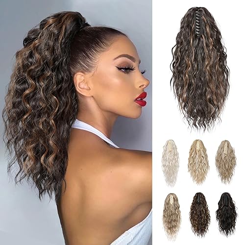 REECHO HP002 - Extensión de cola de caballo de 14 pulgadas, extensiones de cabello sintético con clip de garra, colas de caballo falsas, suave,