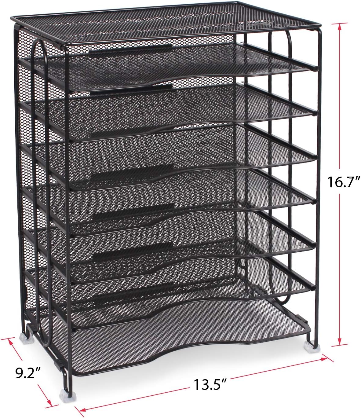 Univivi Office Desk Organizer, 7-Tier Mesh Letter Trays , File Paper Tray Organizer / Screws Free design ,Black : Office Products