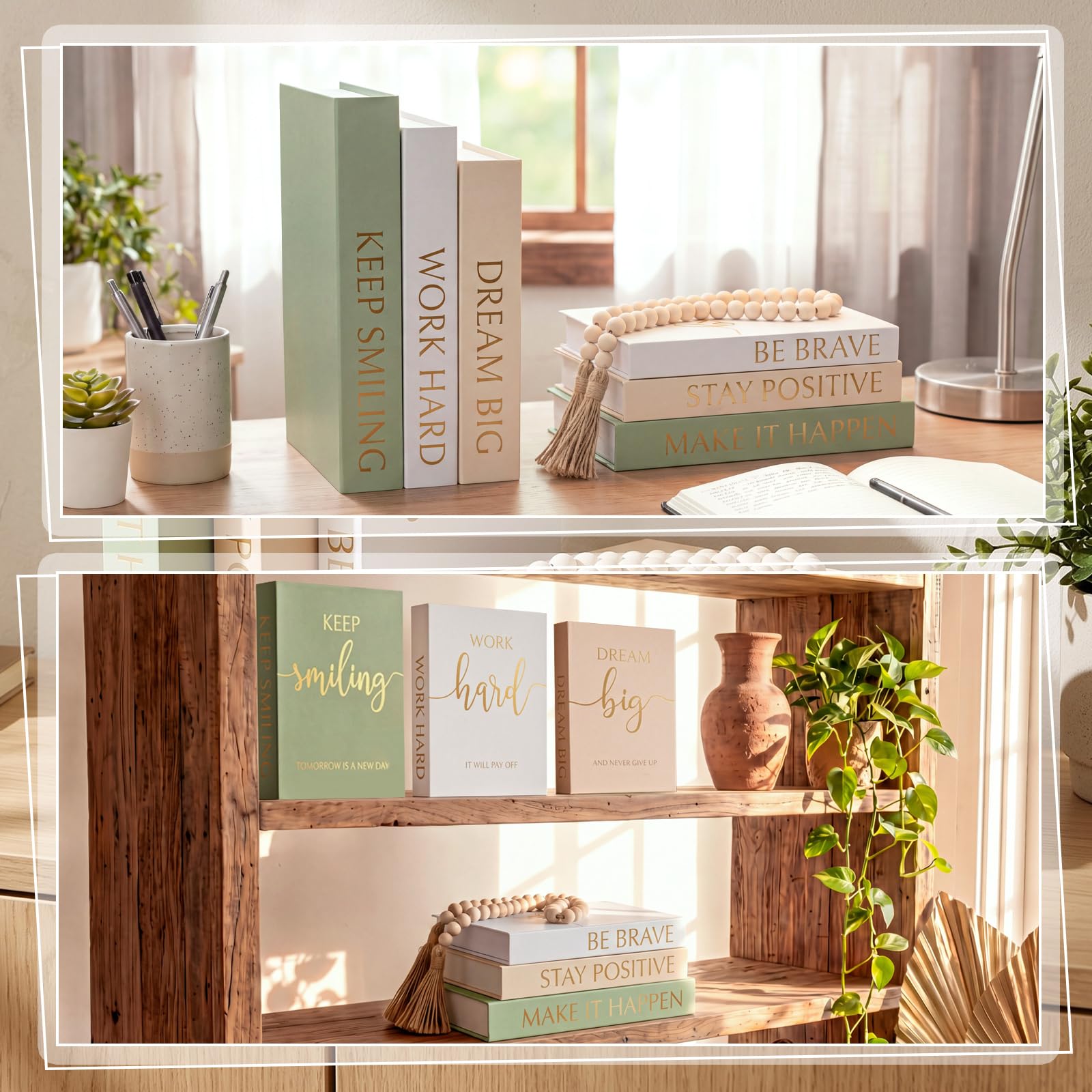 Menkxi Set di 6 libri decorativi estetici per tavolino da caffè