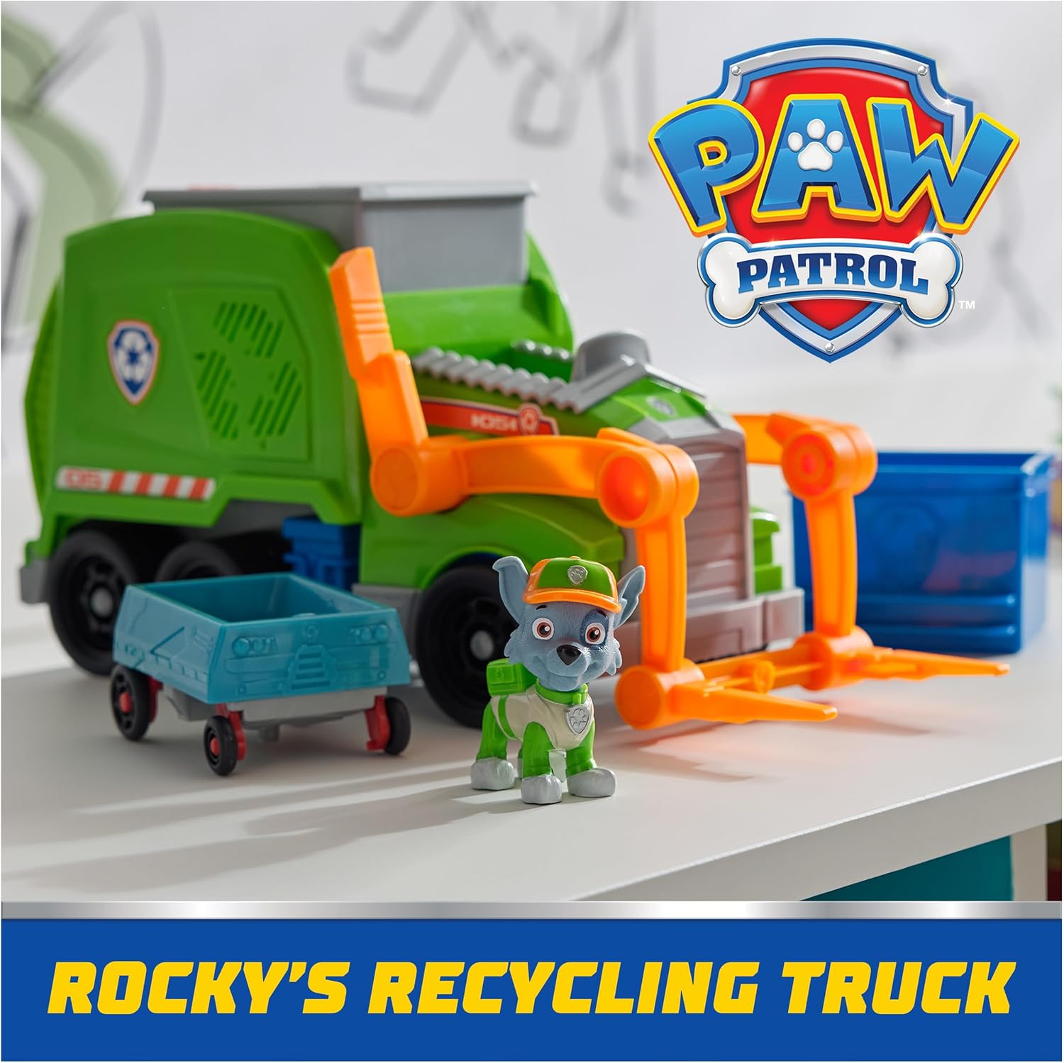 Paw Patrol – Recycling Truck and Rocky Figure + Accessories Toys – Gift Child 3 Years + – 6071248 – Toys Children 3 Years +