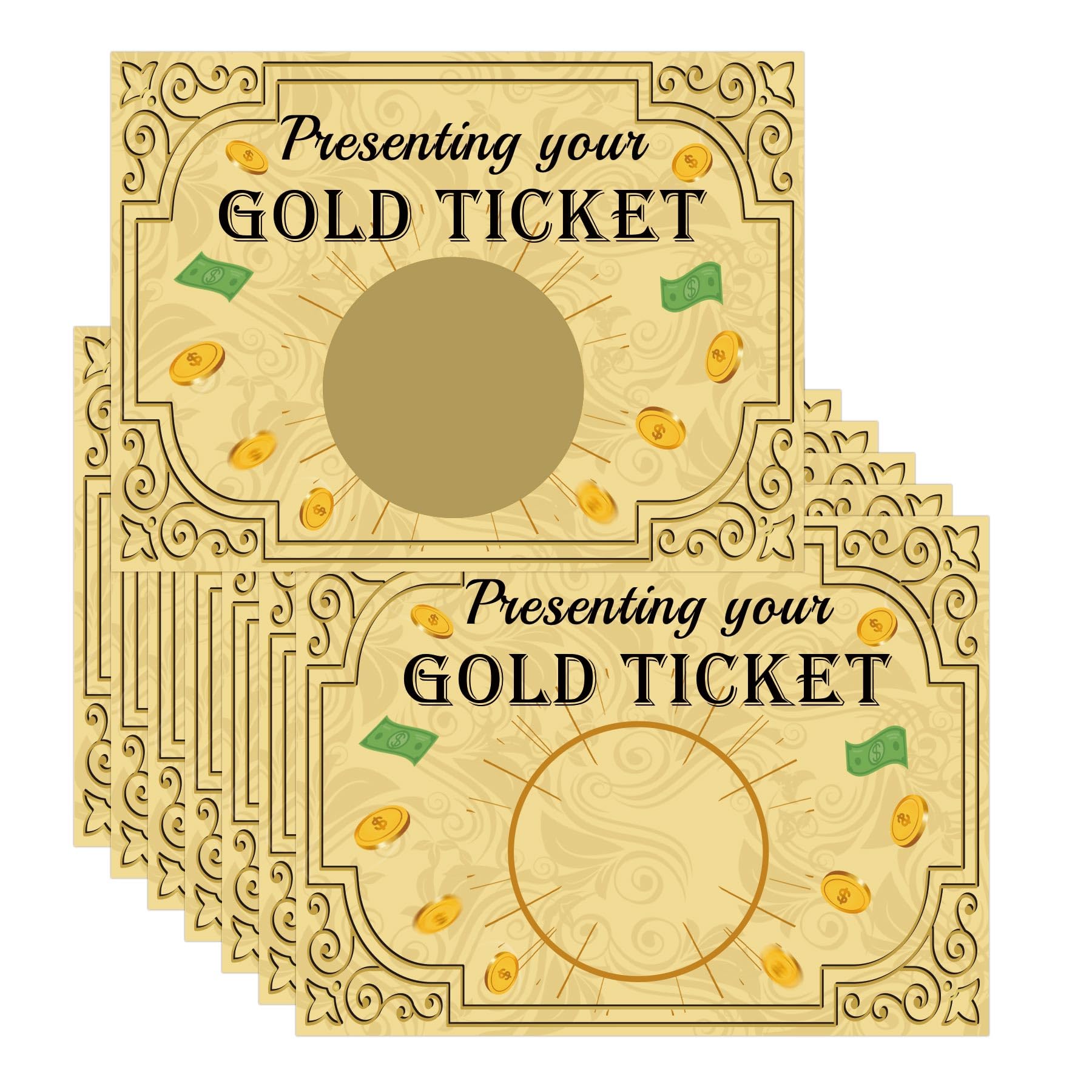 Pop Resin 30 Pack Golden Ticket Scratch Off Cards Make Your Own Golden Ticket Scratch Off Tickets - Gold Ticket Cards Party Favors Note Cards 30 Pcs
