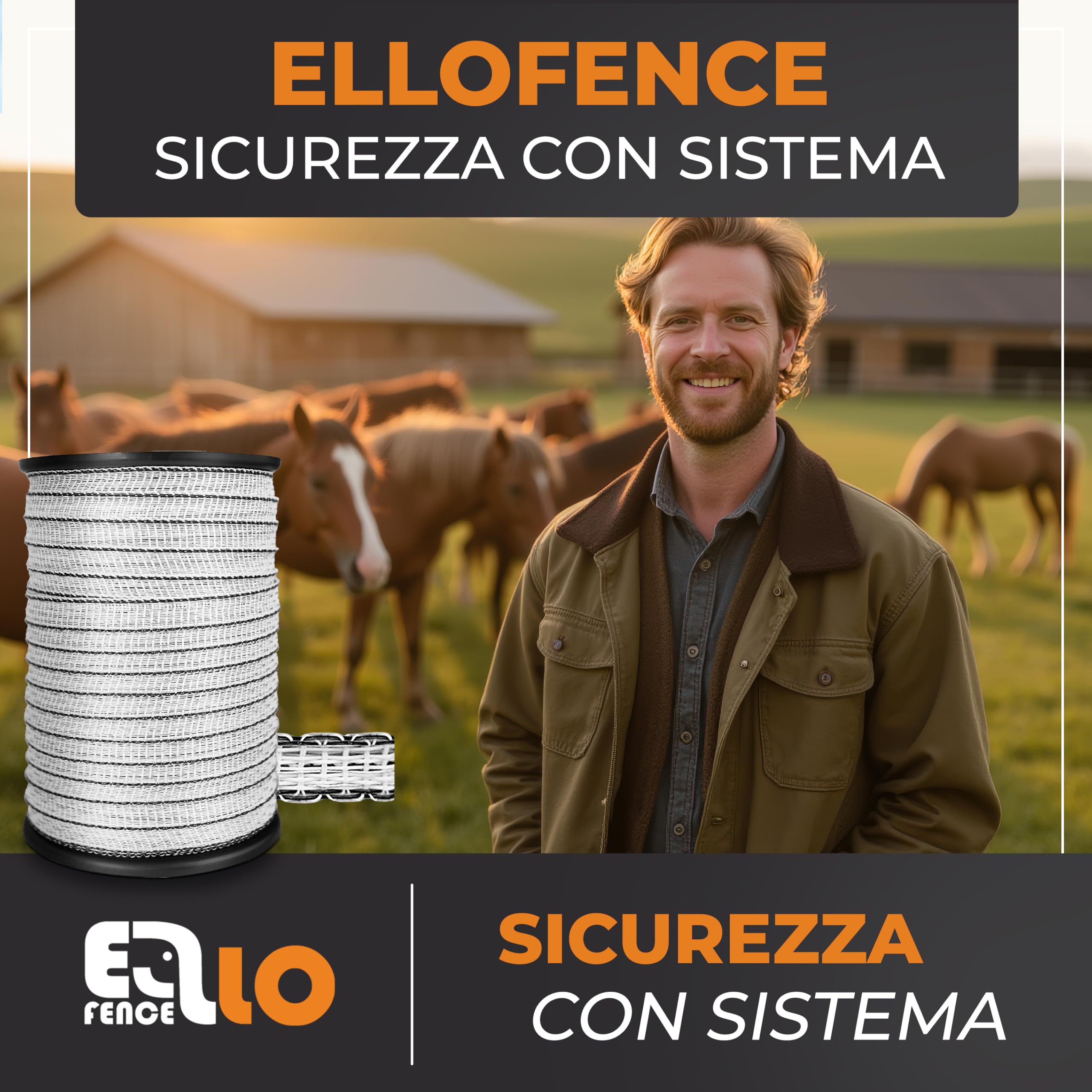 Nastro per recinto elettrico 12,5mm x 200m | Resistente ai raggi UV