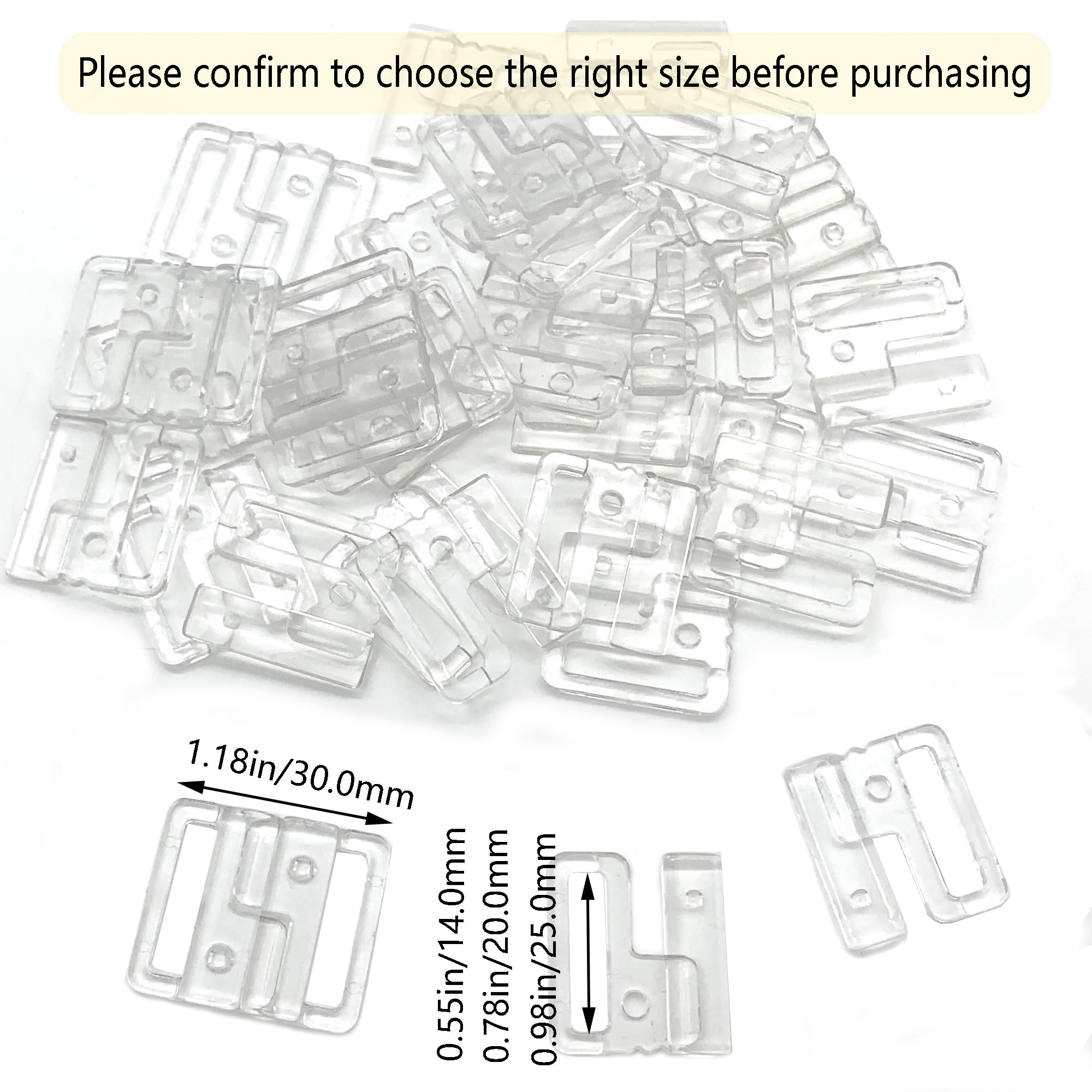 DHER 20pcs Fibbia per reggiseno Clip per reggiseno bikini in plastica costume da bagno fibbia papillon plastica fibbia moda bikini inserire tracolla