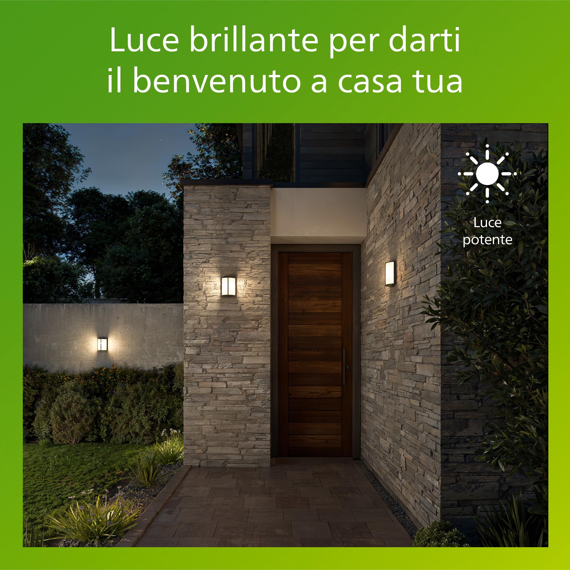 Philips Stock Applique LED, Lampada da Esterno, 5,5 W, 700 lm, Luce Bianca Calda 2.700 K, Resistente a Intemperie IP44, LED Integrato, Durevole, Alluminio, Grigio Antracite