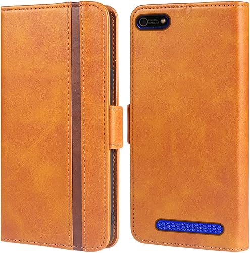 Compatible con Cloud Mobile Stratus C5 - Funda tipo cartera con correa para la muñeca y soporte de cuero para tarjetas, accesorios celulares,