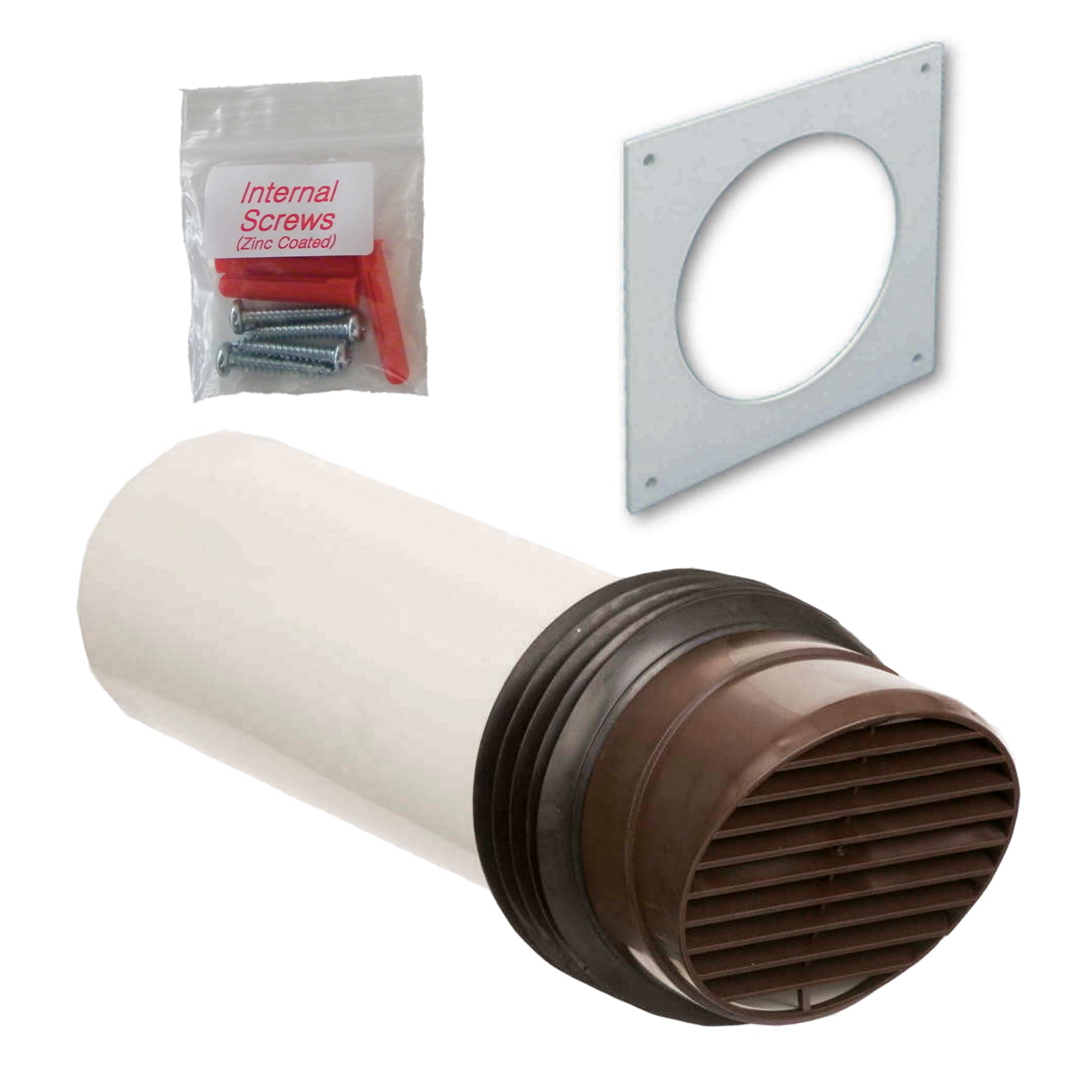 Brown 4" 100Mm High Rise Ventilator. Grill For Tumble Dryer/Extractor Fan/Cooker Hood Etc.