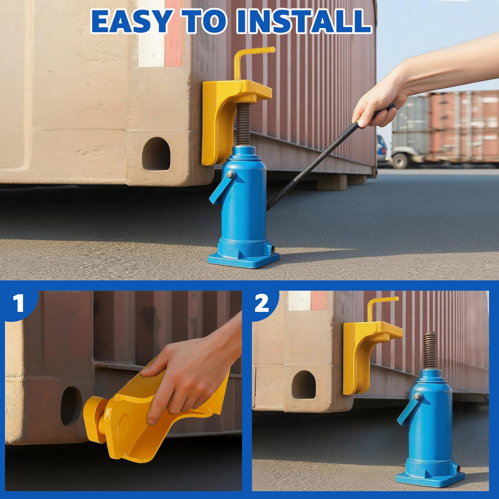 HKTE - Gato de contenedor de envío de 5 toneladas, 1 paquete | Acero resistente, mango en U, fácil transporte y posicionamiento para puertos, patios y almacenes