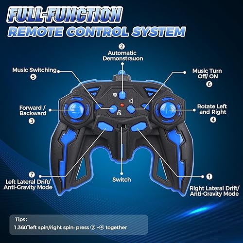 Miniatura 6 de Coche de control remoto de alta velocidad Rc Drift 25KM/H, giratorio de 360° 2.4 GHz 4WD RC Cars para niños, niñas y adultos, auto de acrobacias RC