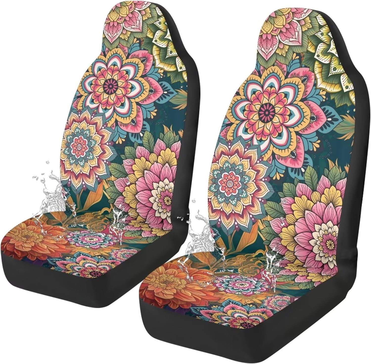Cute Strawberry Car Seat Covers for Women Waterproof Front Seat Covers Auto Interior Accessories 2 Pcs Set Easy to Install Universal Fit Most Cars,SUV, Trucks