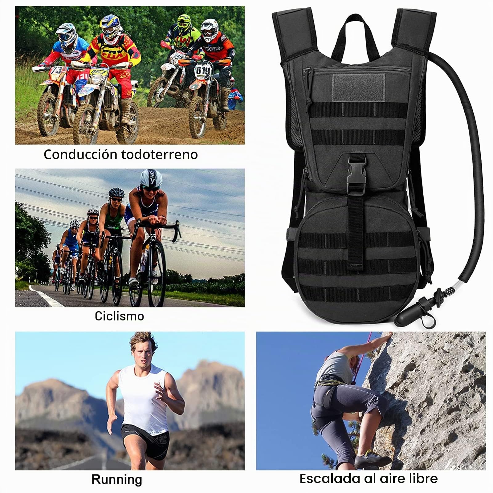 G4Free - Bolsa de hidratación de 22 L, Mochila de Carreras con nivelación de vejiga de Agua de 3 L, para Bicicleta de montaña, Senderismo, Alpinismo Camping