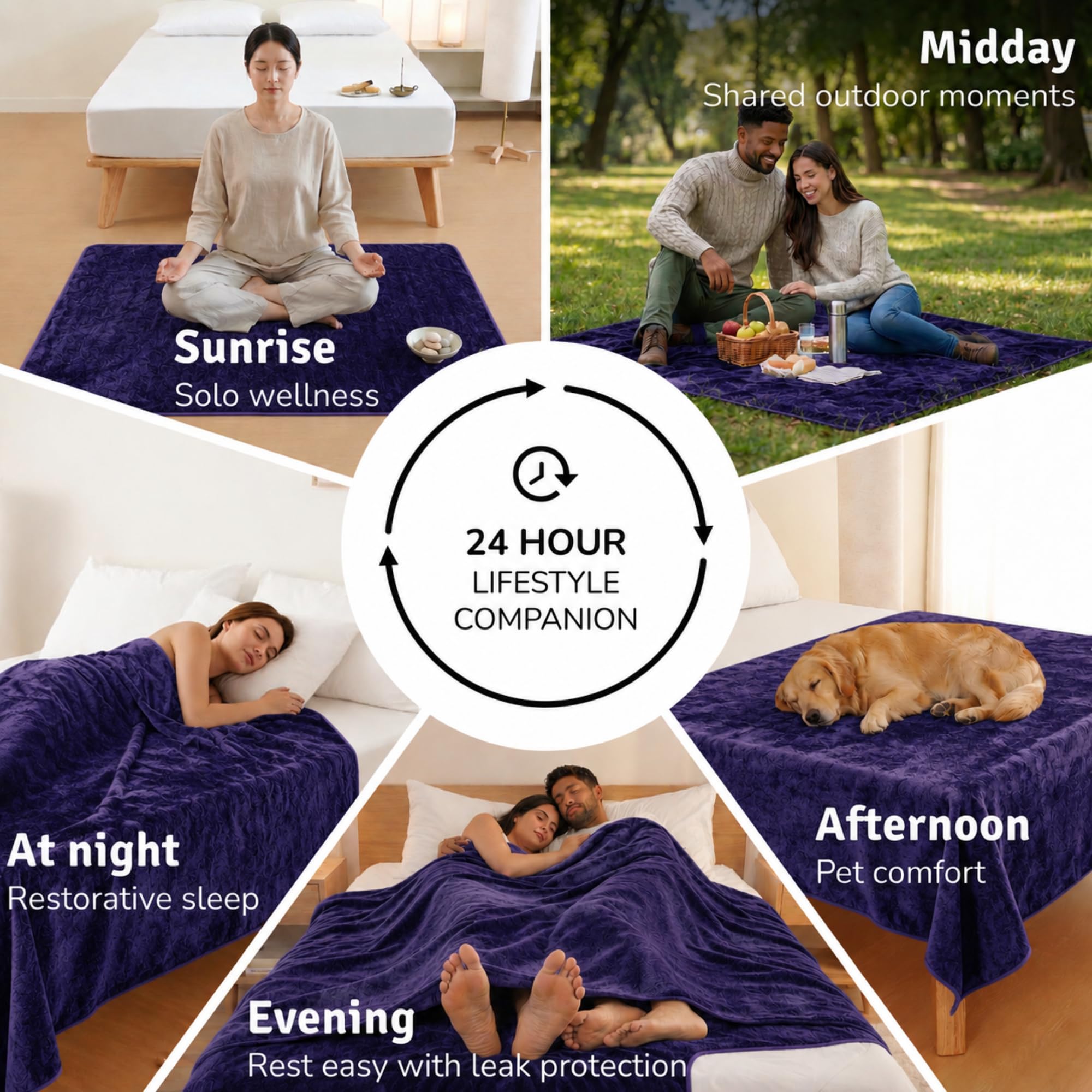 Amazon.com: Velvety Waterproof Blanket for Bed, Midnight Plum King