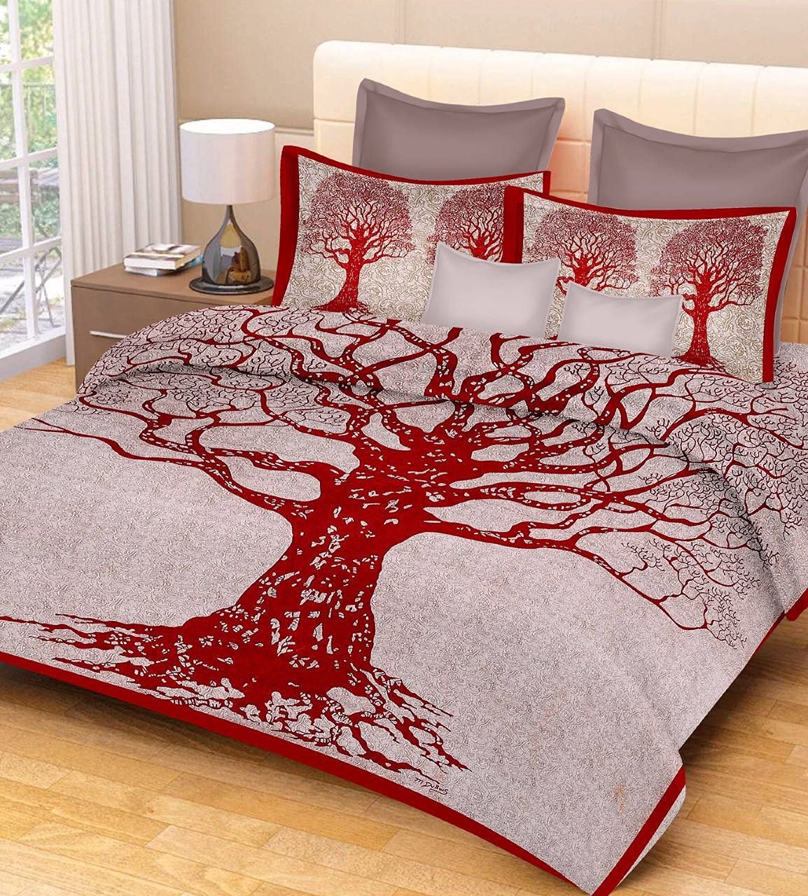 Lakshita Enterprises Exclusive Cotton Double Bedsheet King Size with 2 Pillow Covers -Leaf Design (B078RN9SR3) Amazon Price History, Amazon Price Tracker
