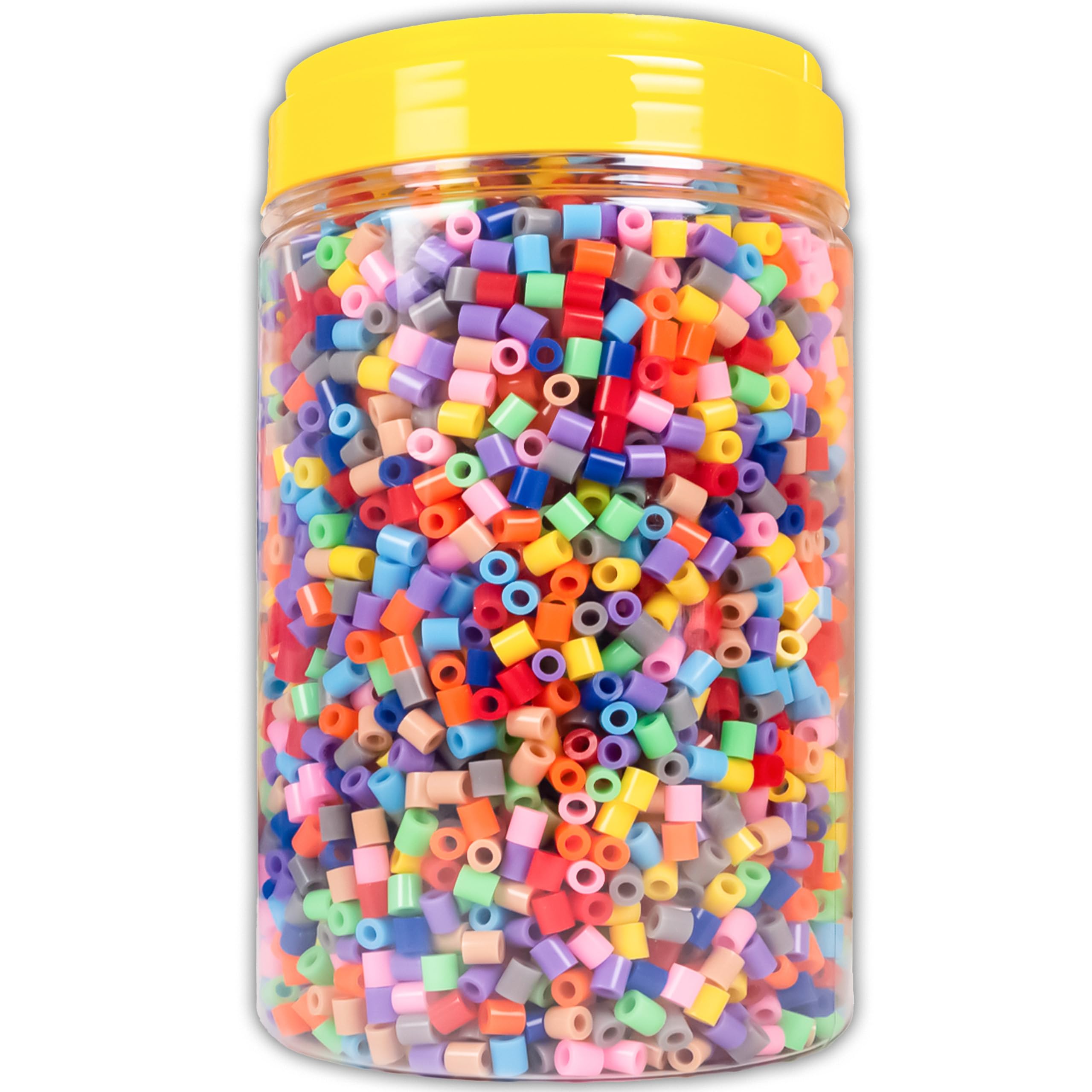 La Manuli Bügelperlen - 5000 Stück im Dose, Midi Größe 5mm, inklusive 2 Pinzetten, Steckperlen, Nachfüllset Bastelperlen Mit jeder Marke Beads kompatibel