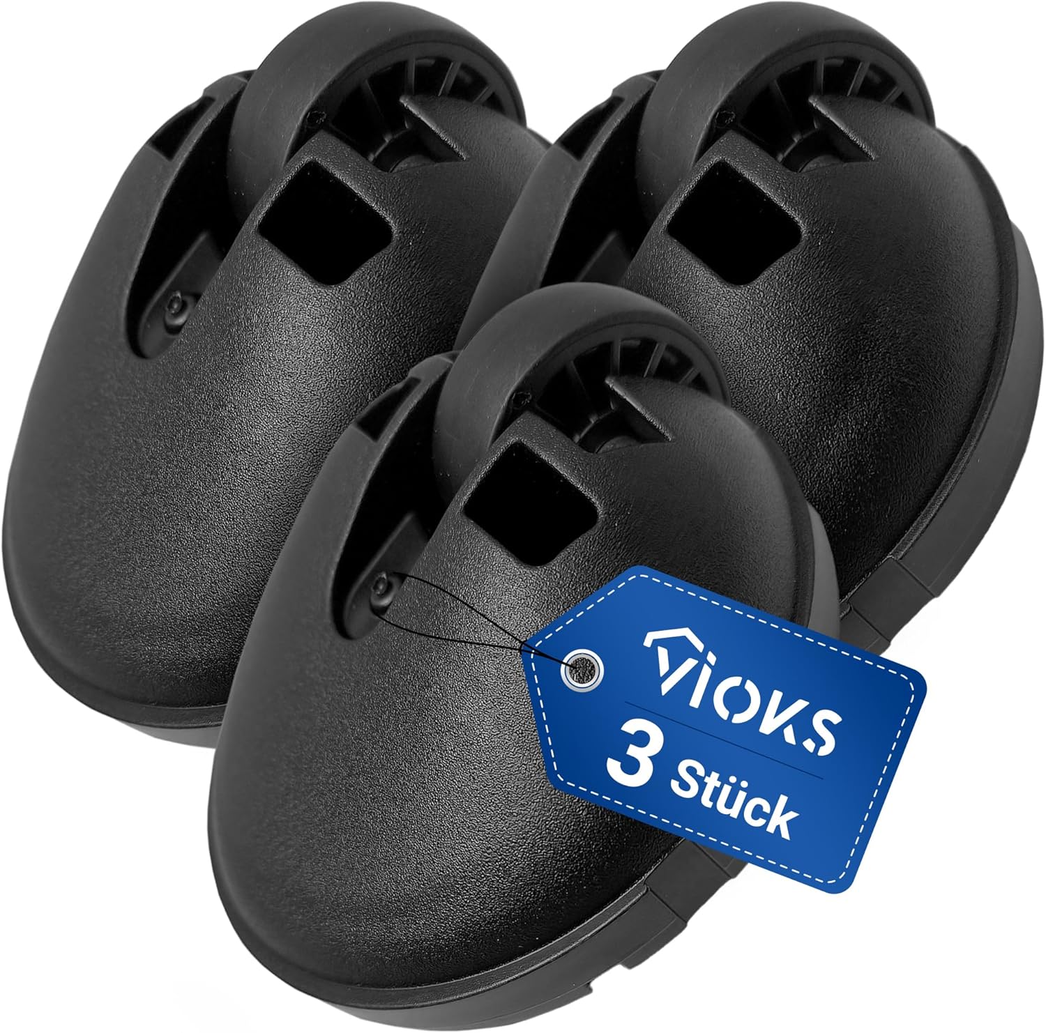 VIOKS Set of 3 castors wheel black replacement for Bosch Siеmens 10003191 - front swivel castor with steel axle for vacuum cleaner vacuum cleaner