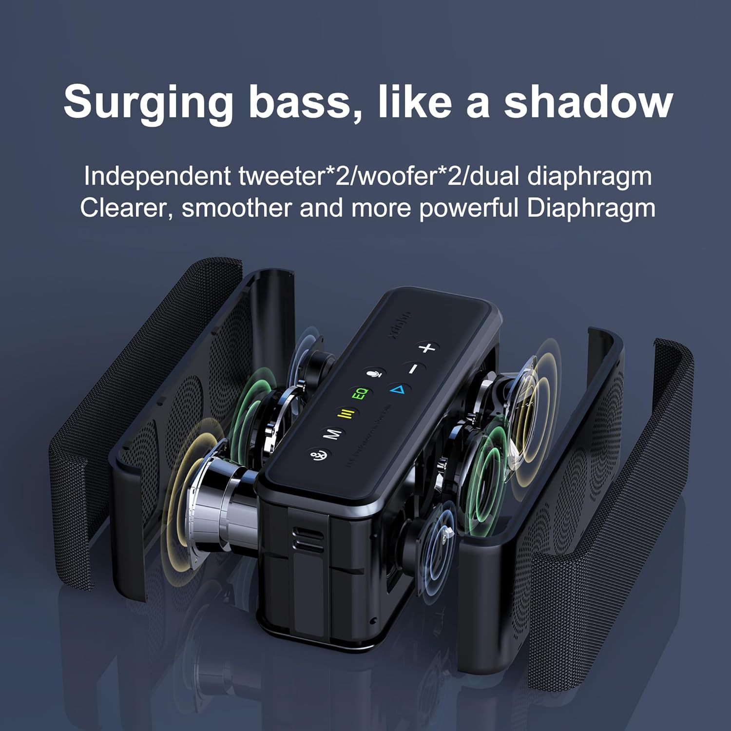 xdobo X8 Max Portable Bluetooth Speaker Wireless with Stereo Sound Outdoor Speakers Waterproof Desktop Computer Speakers Bassup 360° Surround Sound Deep Bass for Home/Outdoor/Party/Beach/Travel - Image 3