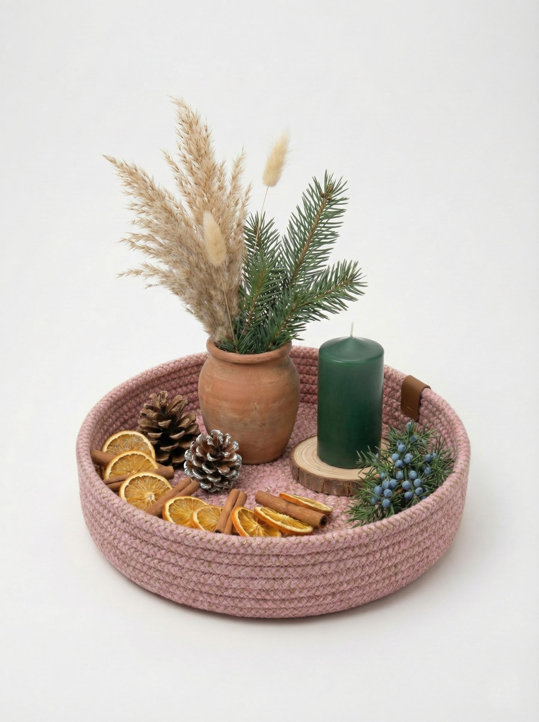 BOBBINY Rope Tray - Decorative Round Tray for Home Decor -16
