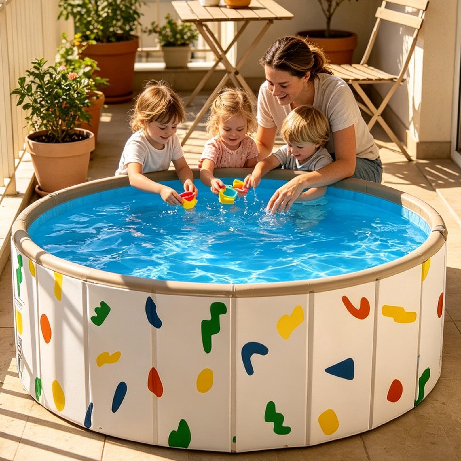 Piscina per Bambini Piscina a palline pieghevole antiscivolo | Piscina da bambini e cani con centro giochi d'acqua Per ragazzi ragazze famiglia adulti esterno spiaggia casa bagno