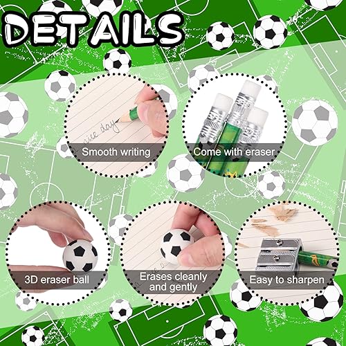 Miniatura 4 de 32 lápices deportivos para niños fútbol béisbol fútbol baloncesto con borrador de bola lápices de madera para escuela papelería fiesta recompensa