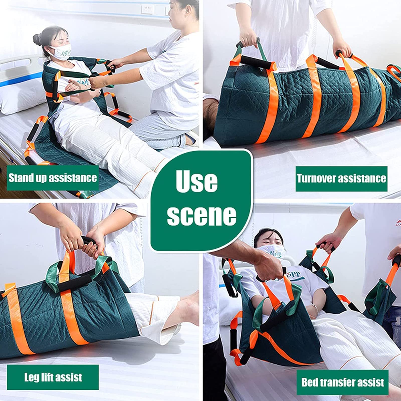 Sábana de Transferencia con Asas,Manta de Transferencia,Cinturón de Transferencia para Paciente Lavable Almohadillas Incontinencia,Herramientas de Atención Domiciliaria y Hospitalaria,120kg