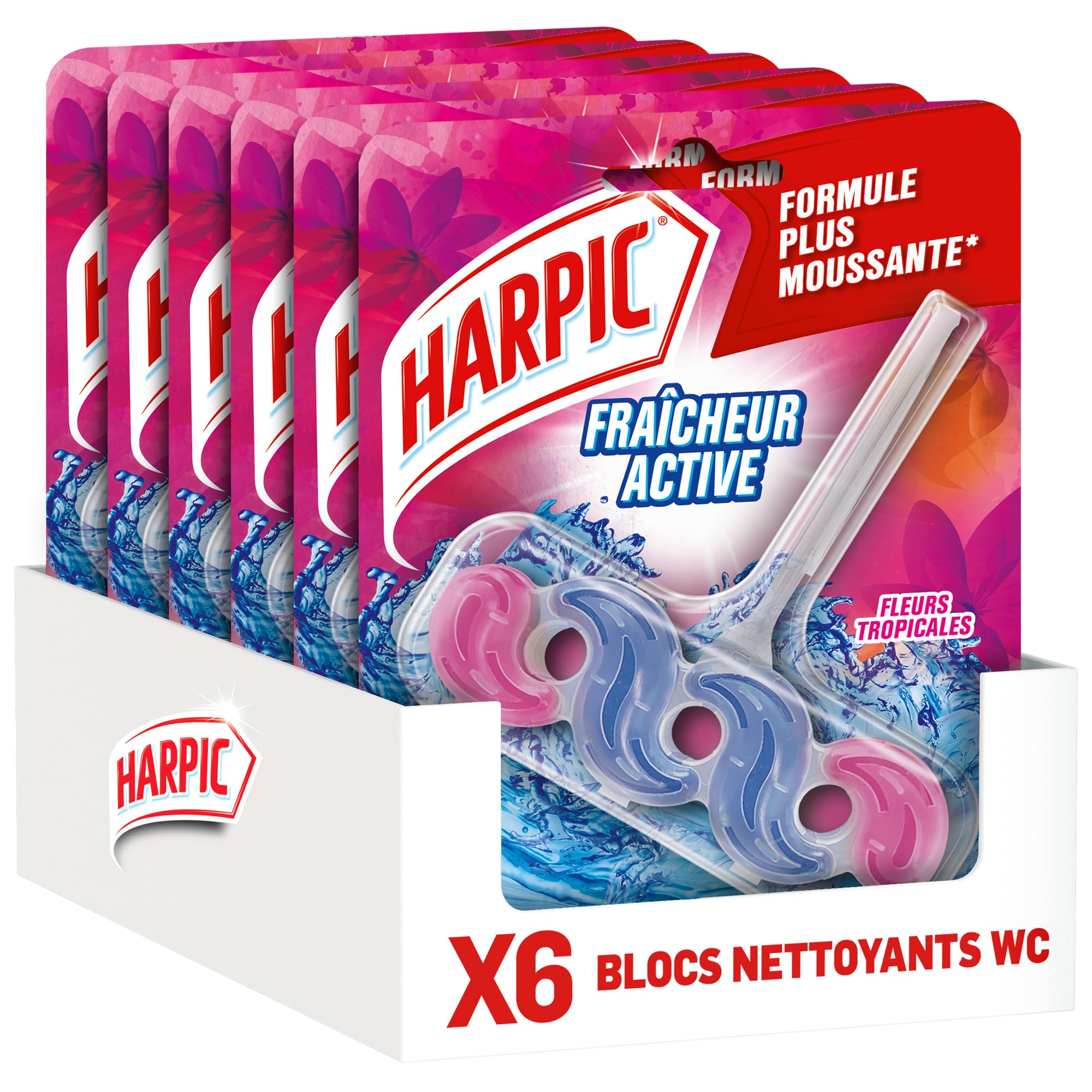 Harpic lot de 6 Blocs WC- Nettoyant WC Fraîcheur Active Fleurs ...