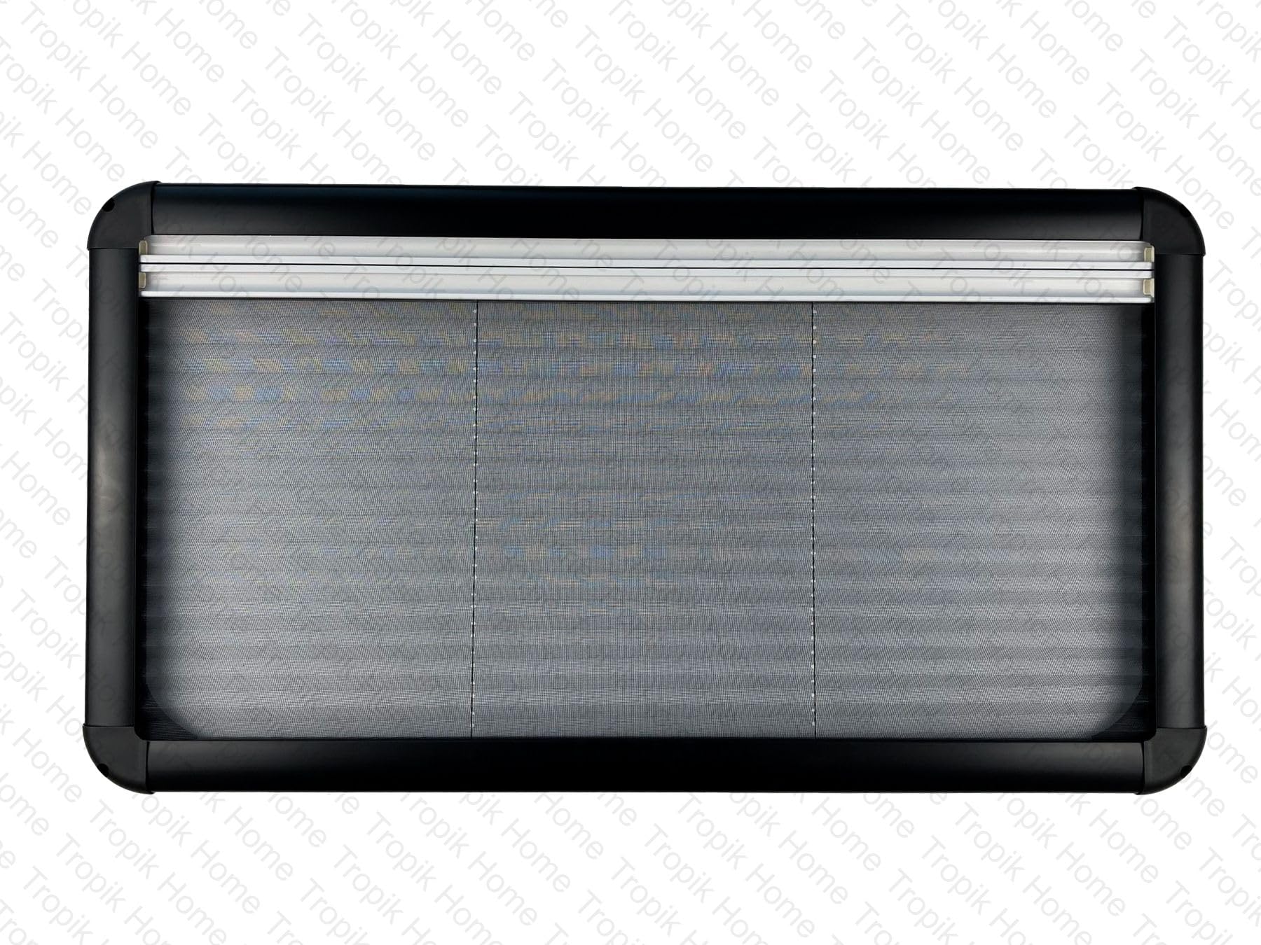 Motorhome Campervan Window Blind with Flyscreen, Black Frame Cassette Blind, Black Pleated Blackout Blind and Insect Screen (90 x 50cm (Overall size 98 x 58cm)) — view 7