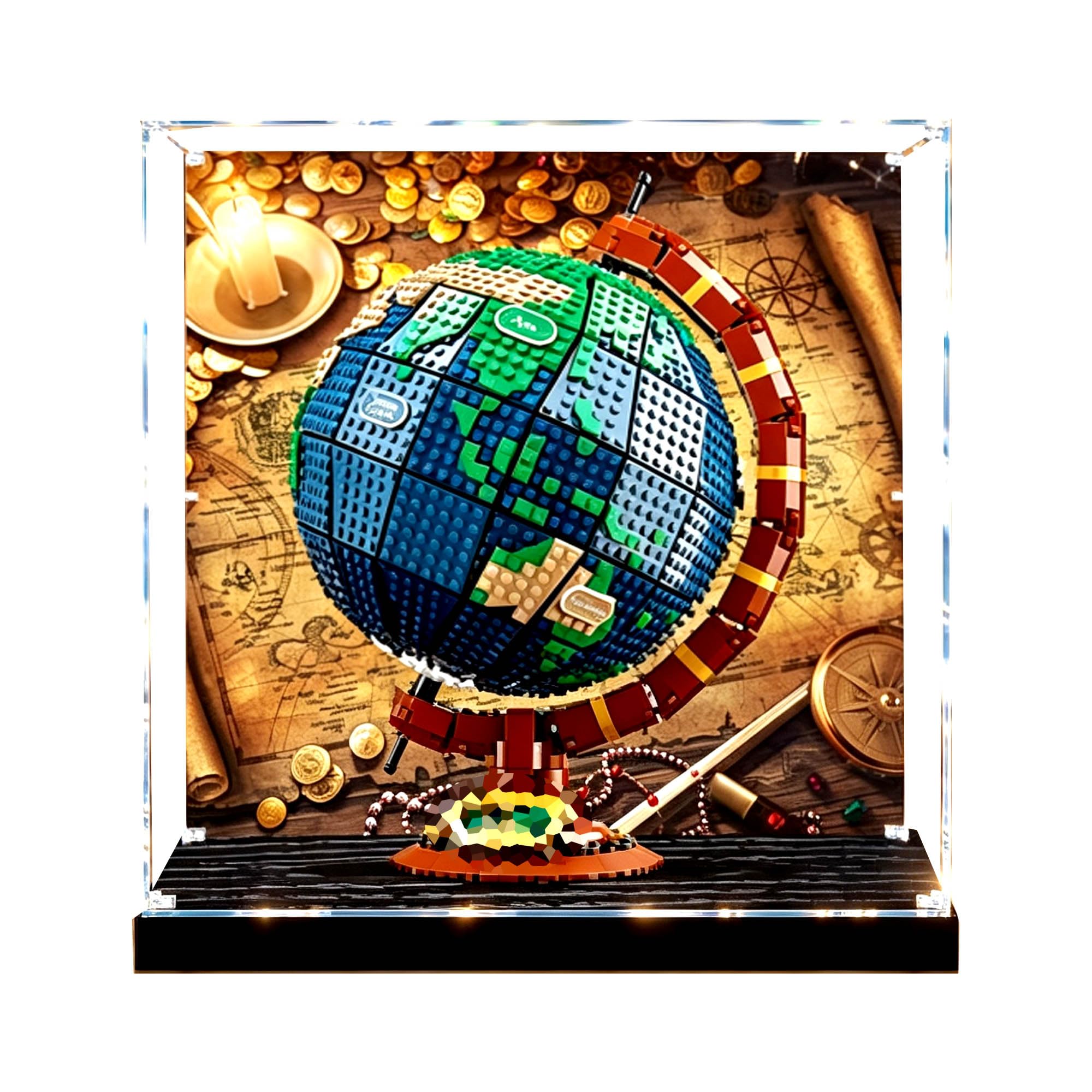 Lot de 2 vitrines compatibles avec les ensembles de globes Le-go 21332