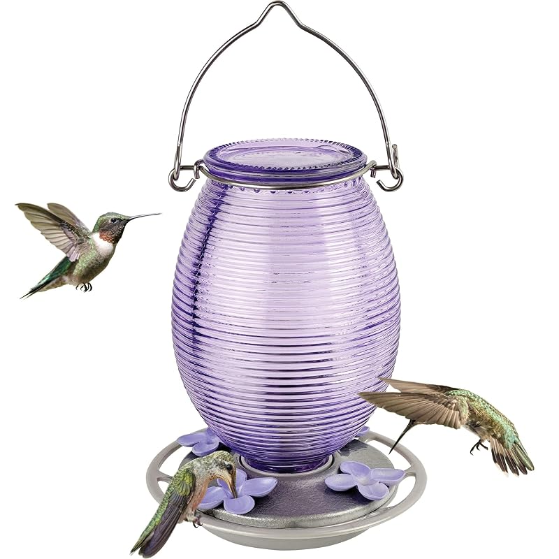 Comedouro para beija-flores suspenso em plástico NATURE'S WAY, Purple Lilac, capacidade de 870 mL