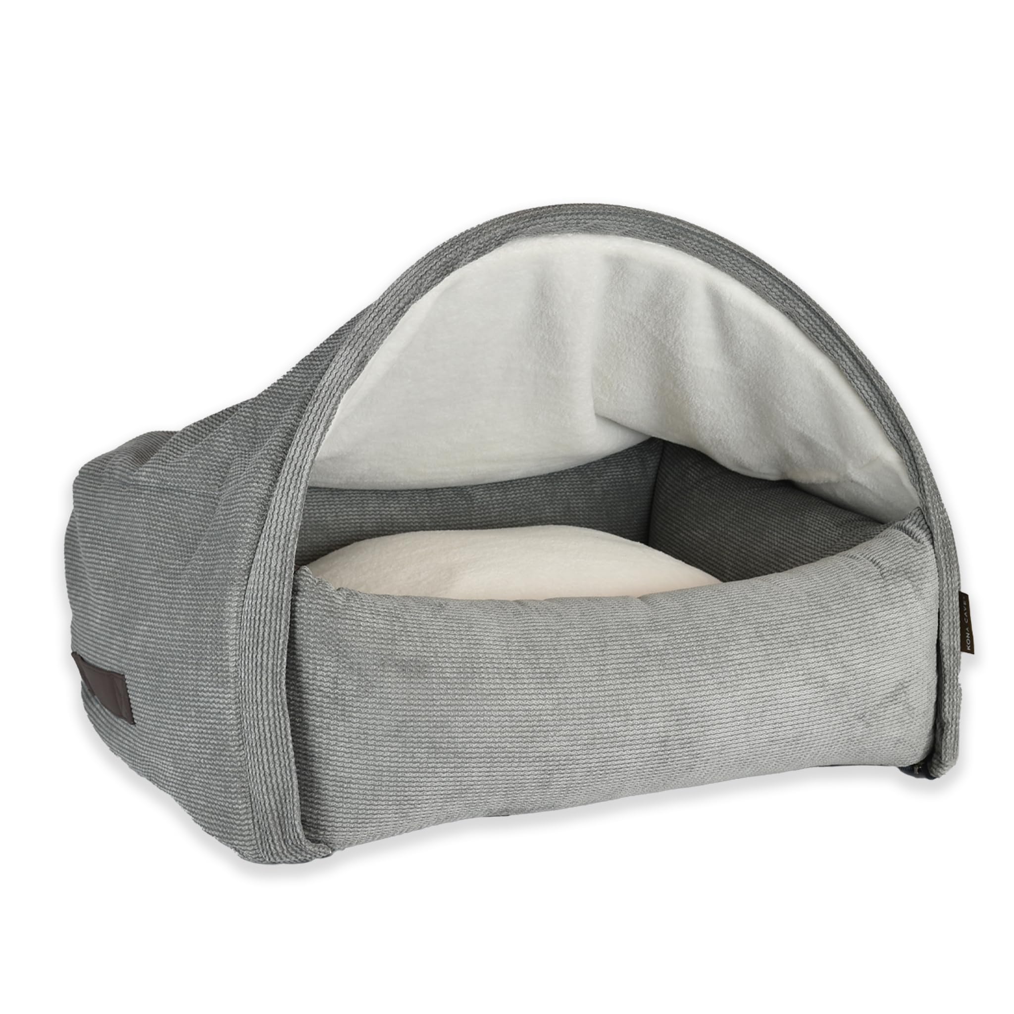 Cueva para perros y gatos, antiansiedad, diseño de cama cueva patentada, funda extraíble 2 en 1, lavable a máquina, fabricada en Europa, M – Gris