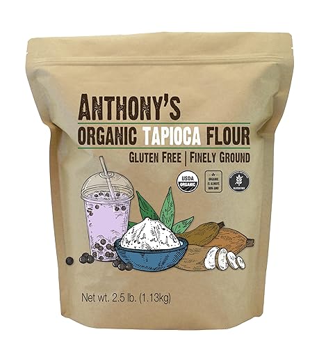 Anthonys Almidón de harina de tapioca orgánico 25 libras sin gluten y sin OMG