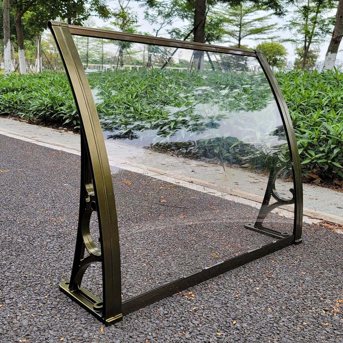 新品(未使用)_屋根庇 ひさし 雨よけ サンシェード オーニング屋根ひ(2個) Amazon.co.jp: 屋根後付け 庇 住宅用ひさし雨よけ 壁側 80/120