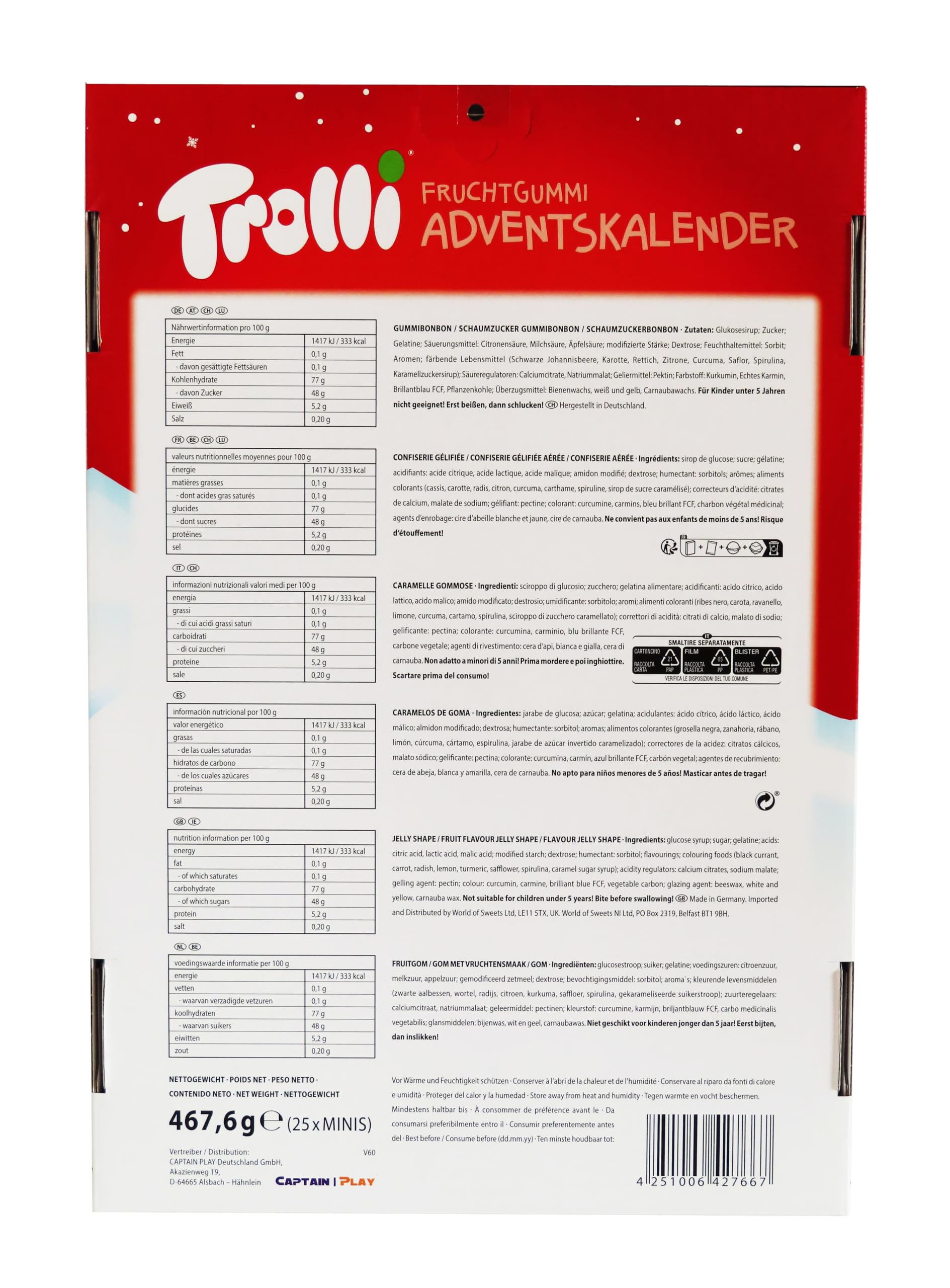 Trolli Calendario de Adviento, 465g