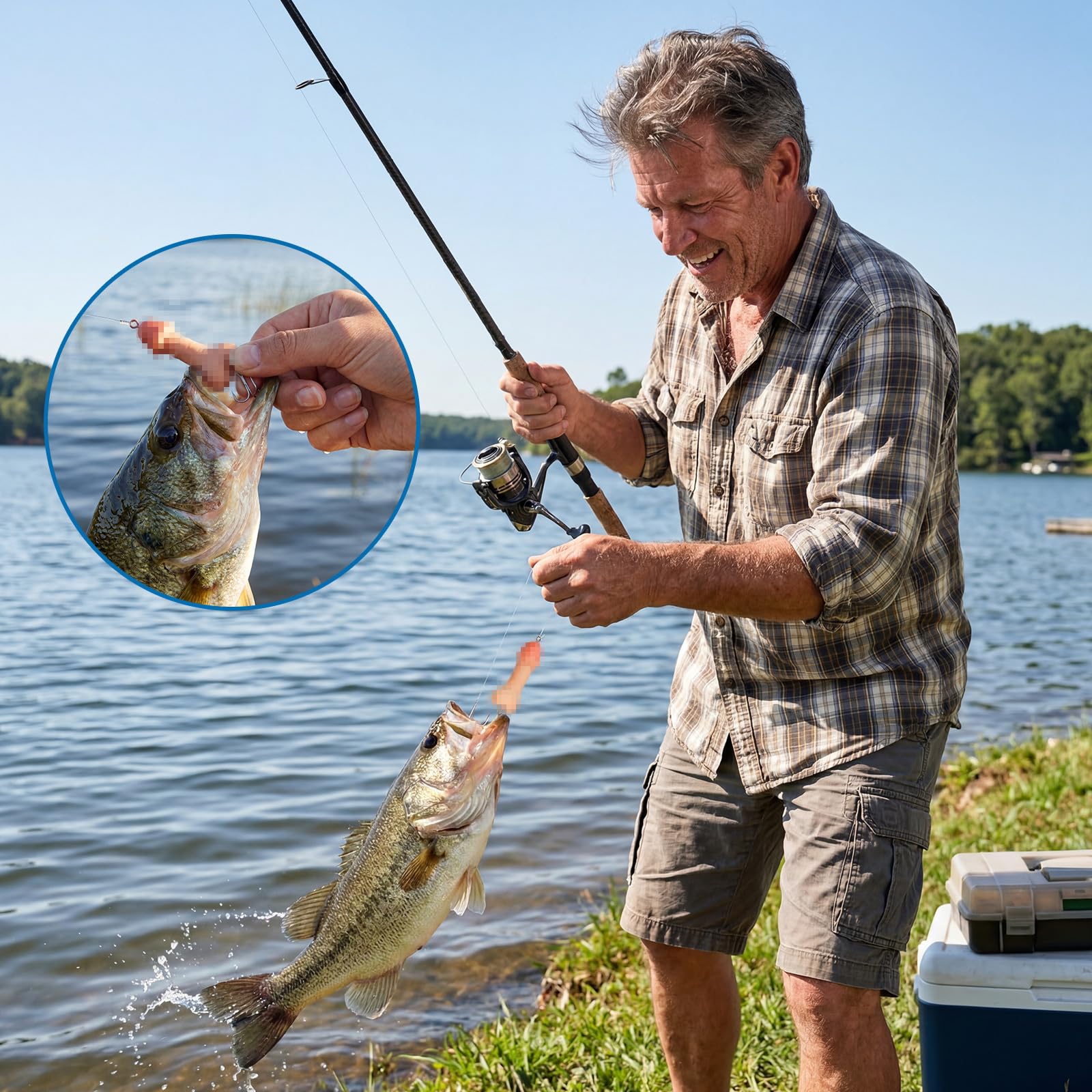 2 Stück Angelköder, Top-Wasserbarsch-Angelköder, geeignet für alle Wasserschichten, Köder mit Dreifachhaken für Angler