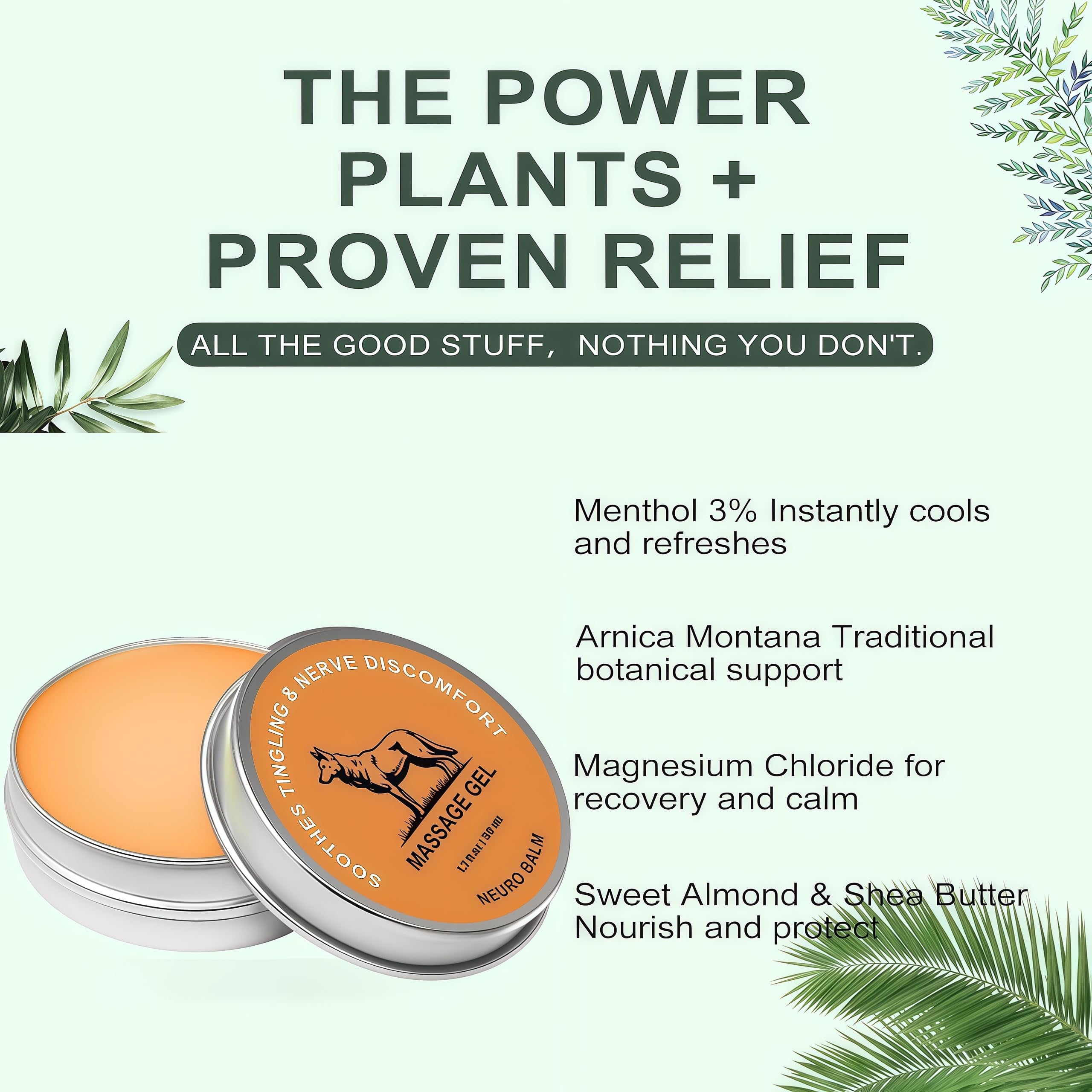 2PCS Nerve Relief Balm,Magnesium Neuro Balm for Neuropathy,Natural Herbal Joint Care Cooling Soothing Massage Cream with Magnesium and Menthol, Joint & Muscle Care Ointment - 3