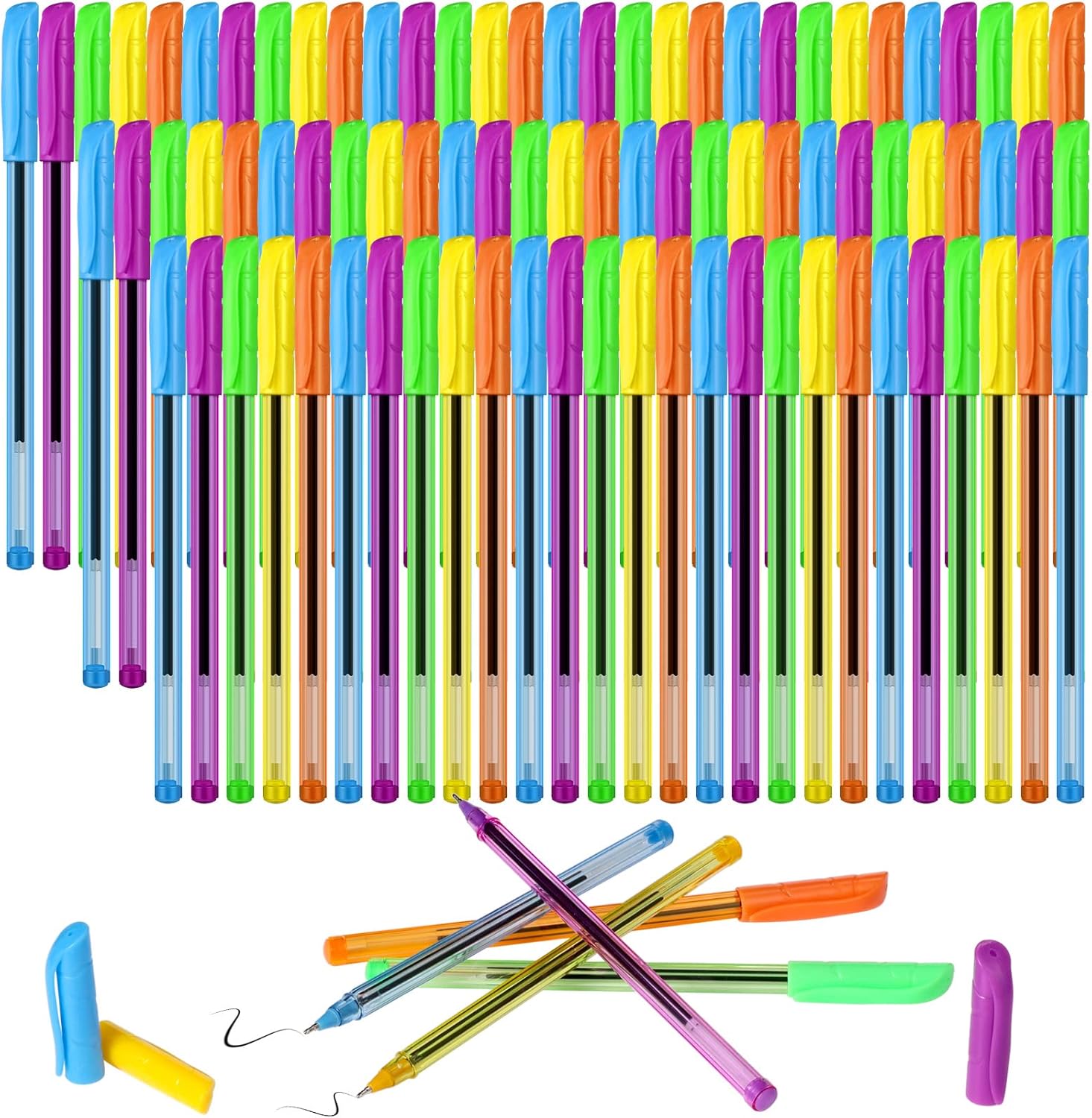 Geyee 100 Pieces Bulk Ballpoint Pen Medium Point 1.0 mm