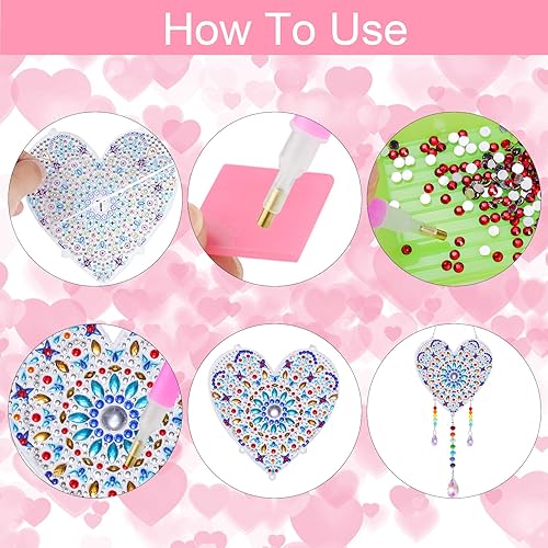 Miniatura 4 de Paquete de 3 adornos colgantes de diamantes y pintura para ventana, decoración de jardín, kits de bricolaje para principiantes, adultos, niños,