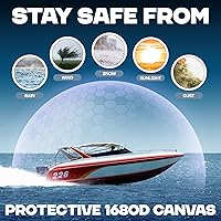 Vista 6 de Fundas de asiento de barco Pontón, nuestra funda de asiento de barco de 24 x 22 x 25 pulgadas protege tu asiento de los elementos, resistente