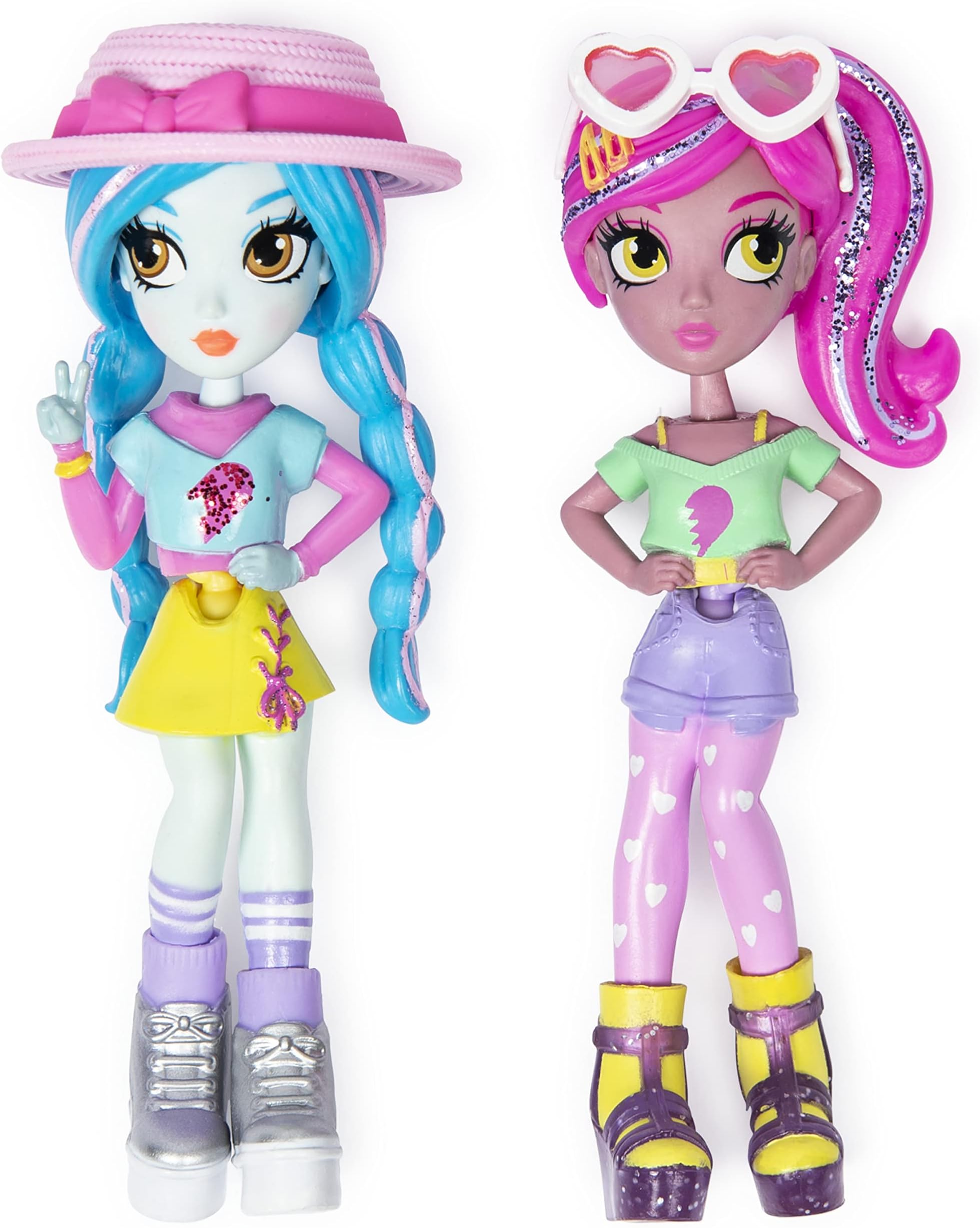 Off the Hook Style BFFs, Vivian & Mila (Summer Vacay), 4-inch Small Dolls with Mix and Match Fashions and Accessories, for Girls Aged 5 and Up,Multicolor