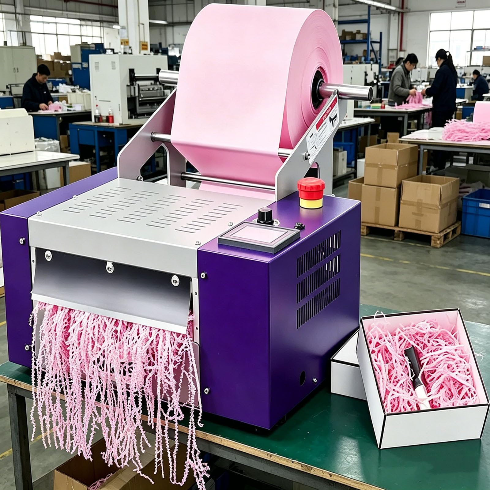 XNXYSMKJ Automatic Crinkle Cut Shredding Machine,Maximum Width Of Raw Material 200Mm,Electric Raffia Zigzag Paper Shredder,For Gifts Wrapping, Convenient