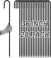 Vista 23 de AAGUT Juego de 6 estacas para trampolín de 12 pulgadas, kit de anclaje de amarre para trampolín de 3/8 pulgadas, resistente al viento, accesorios