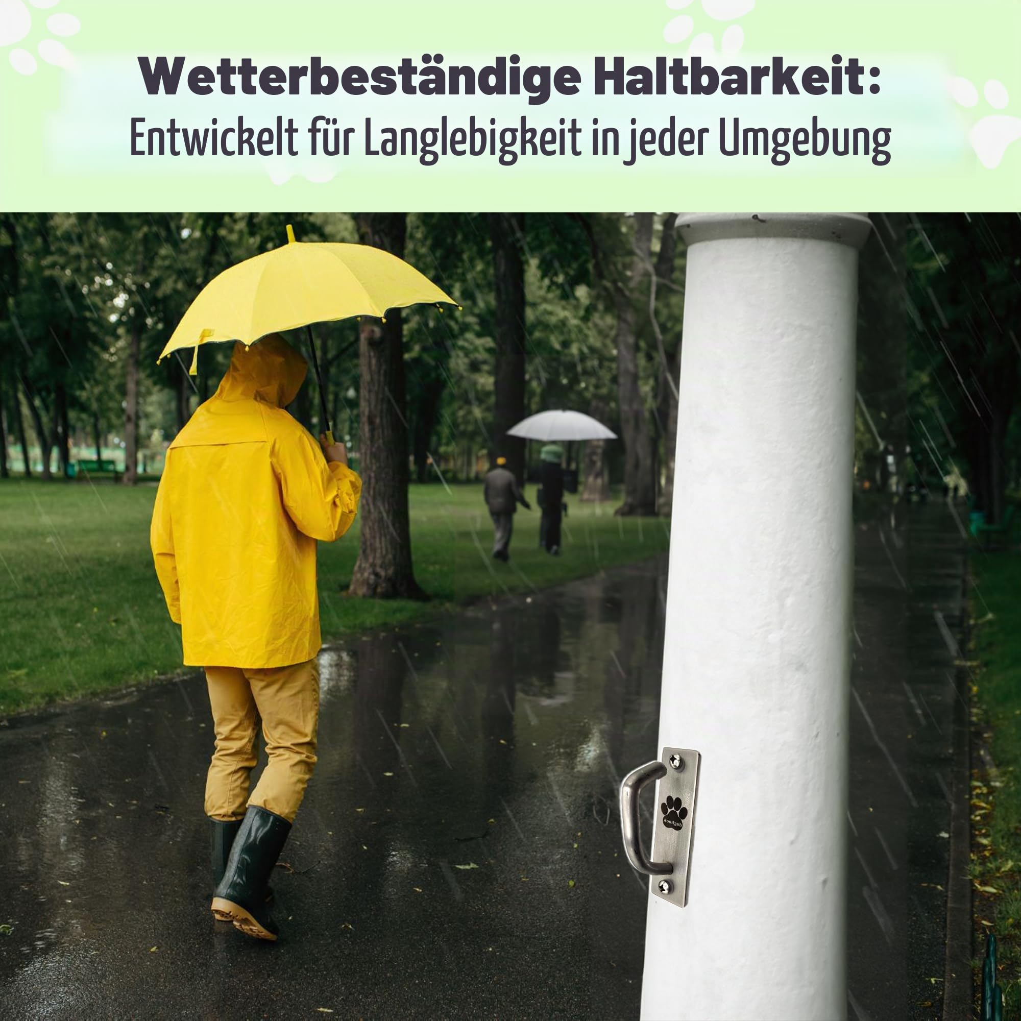 Hundeanhänger, sichere Hundeleine, Parkmontage, für den Innen- und Außenbereich, Wandhaken, aus Edelstahl, praktisches Leinenmanagement für Zuhause und Geschäft, schmal, kompakt