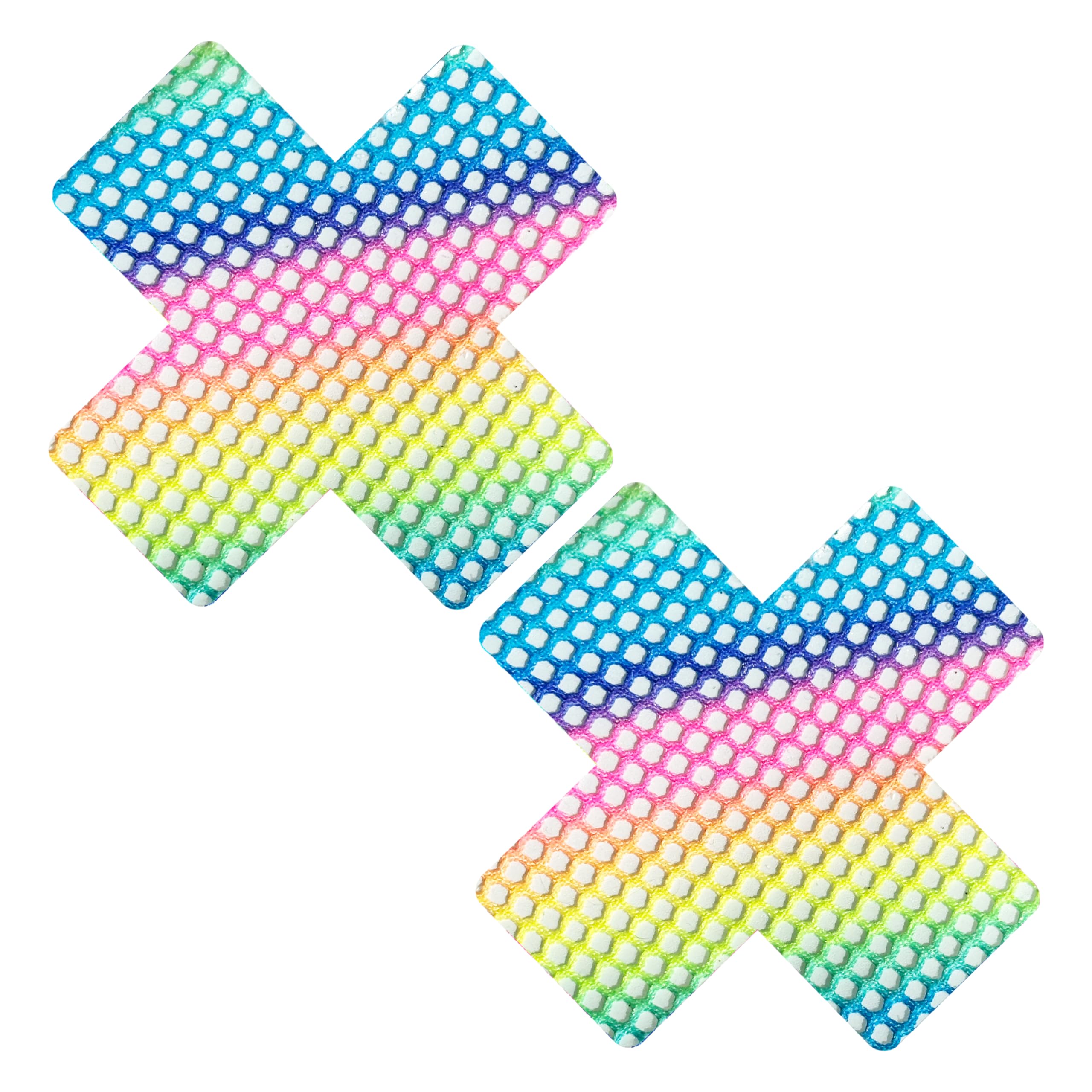 Neva Nude Iridescent Crystal Beamz Nipztix Pasties Nipple Covers for Festivals, Raves, Lingerie and More, Made in USA