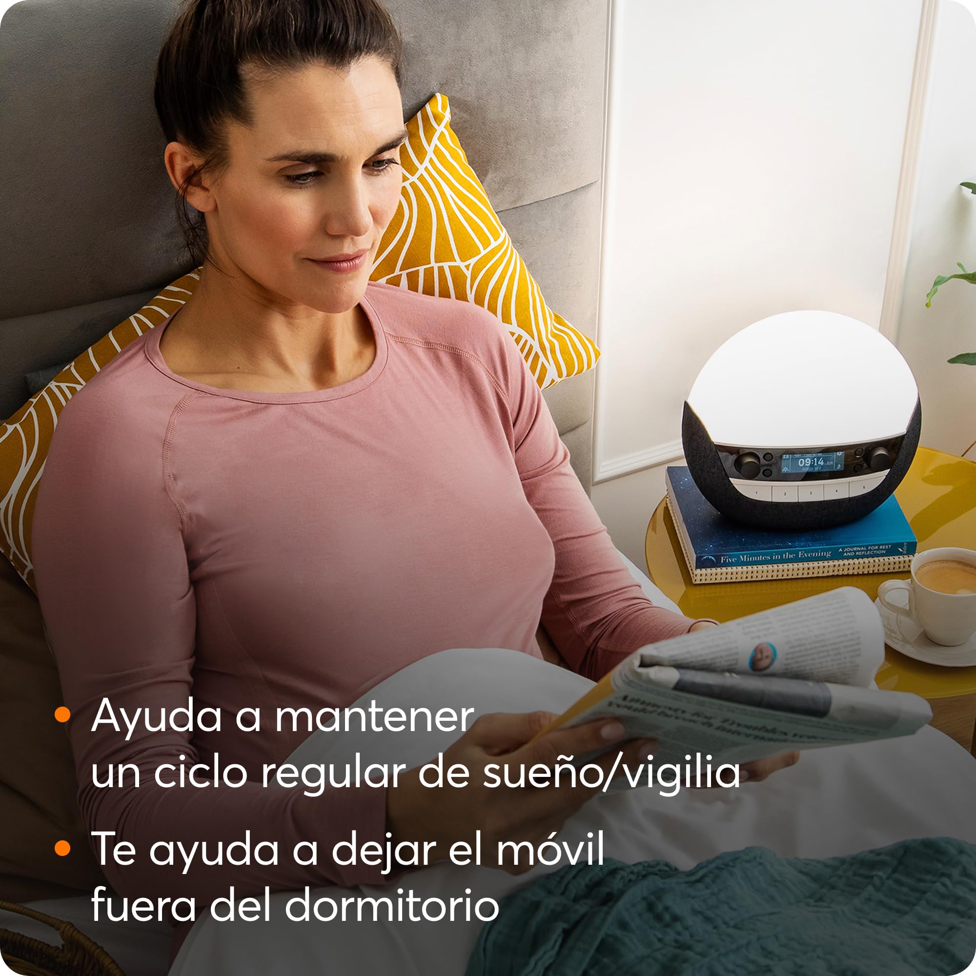 Lumie Bodyclock Luxe 750DAB - Despertador con radio DAB, altavoz Bluetooth y poca luz azul para dormir