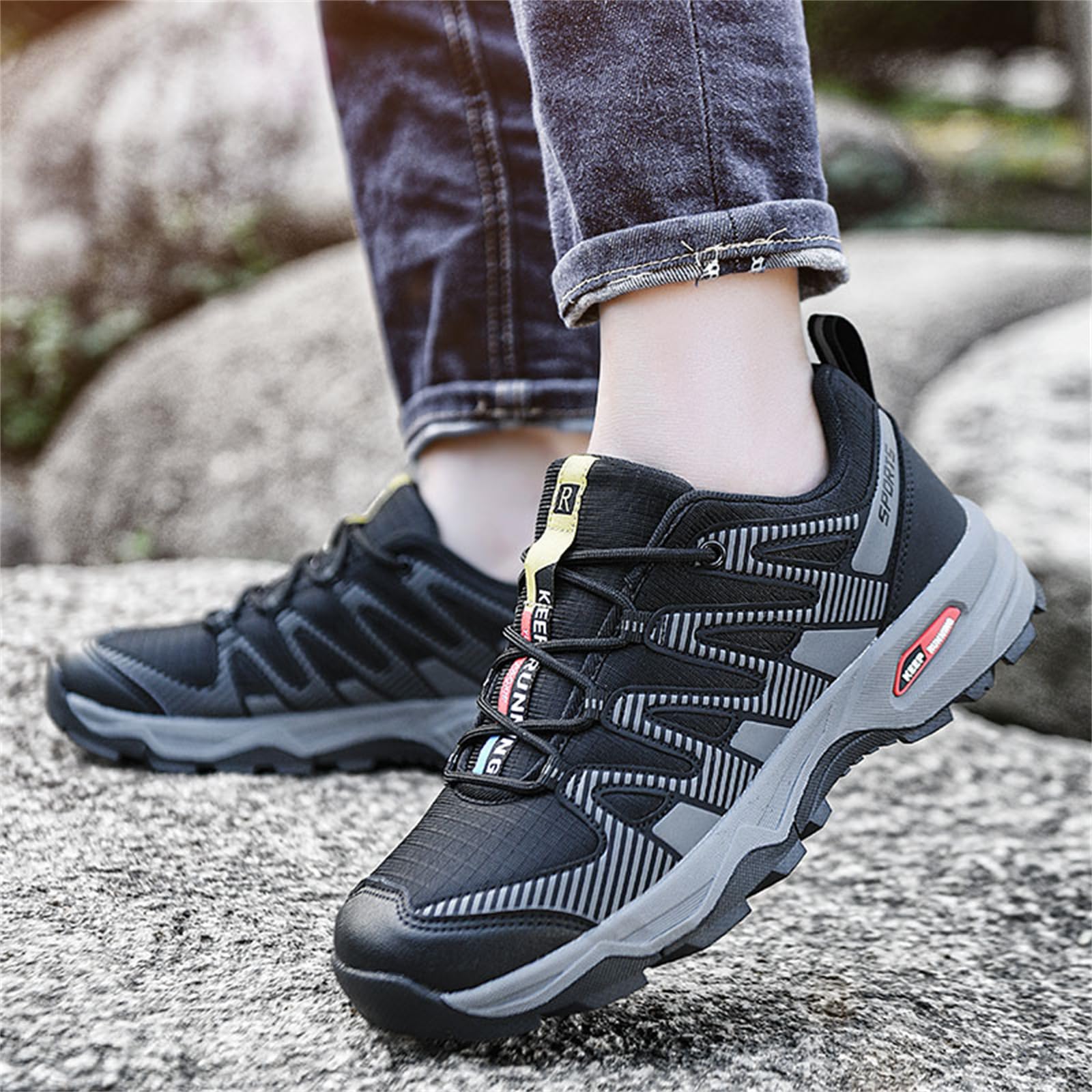 MEIION OrthoTrailPro Chaussures de Marche à Confort orthopédique Chaussures de randonnée imperméables et Respirantes, légères et Confortables pour activités en extérieur